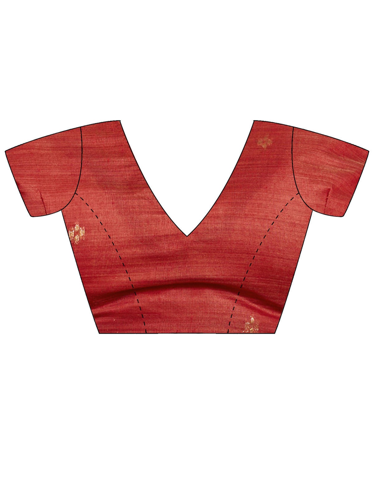 Unstitched orange viscose blouse piece with solid design