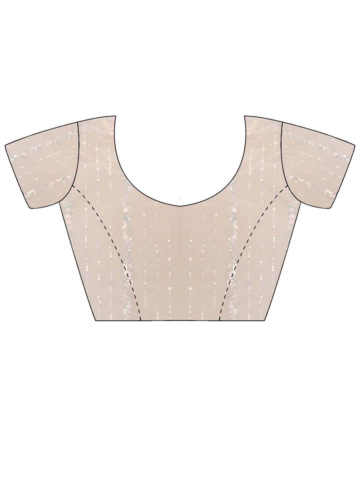 Unstitched off white net blouse piece with embellished design