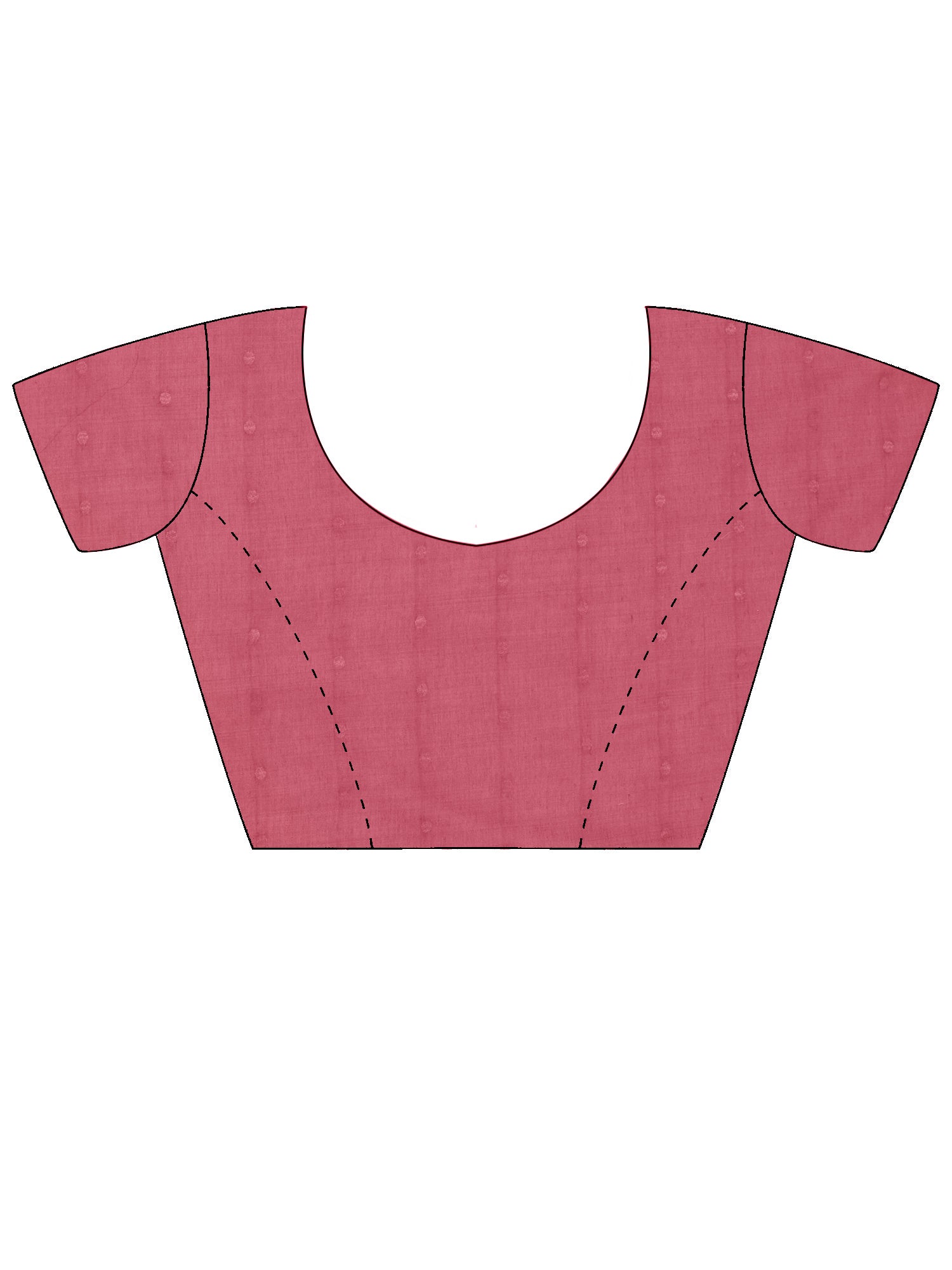 Unstitched peach cotton linen blouse piece with zari butta design
