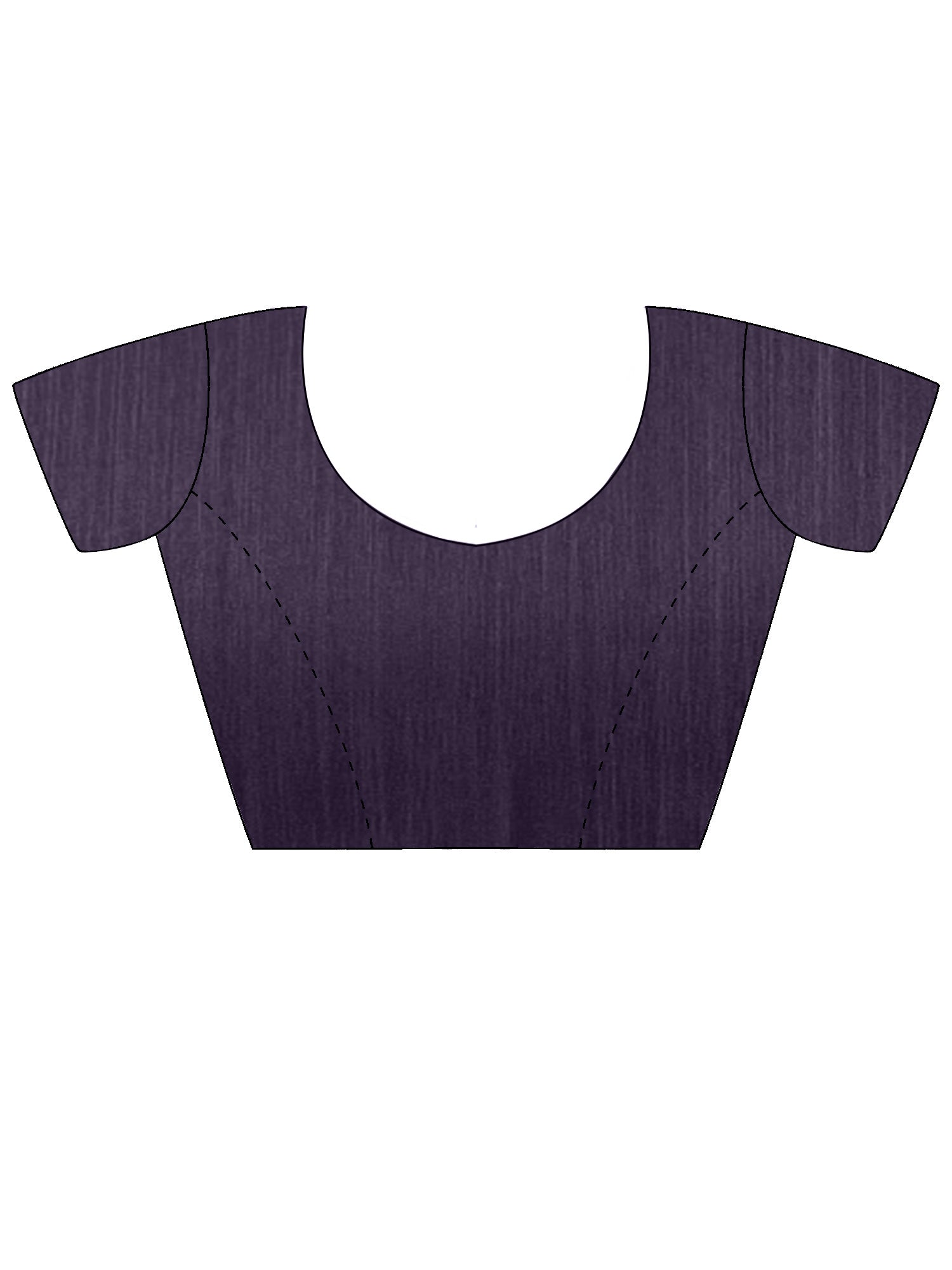 Unstitched navy blue cotton blend blouse piece with solid design