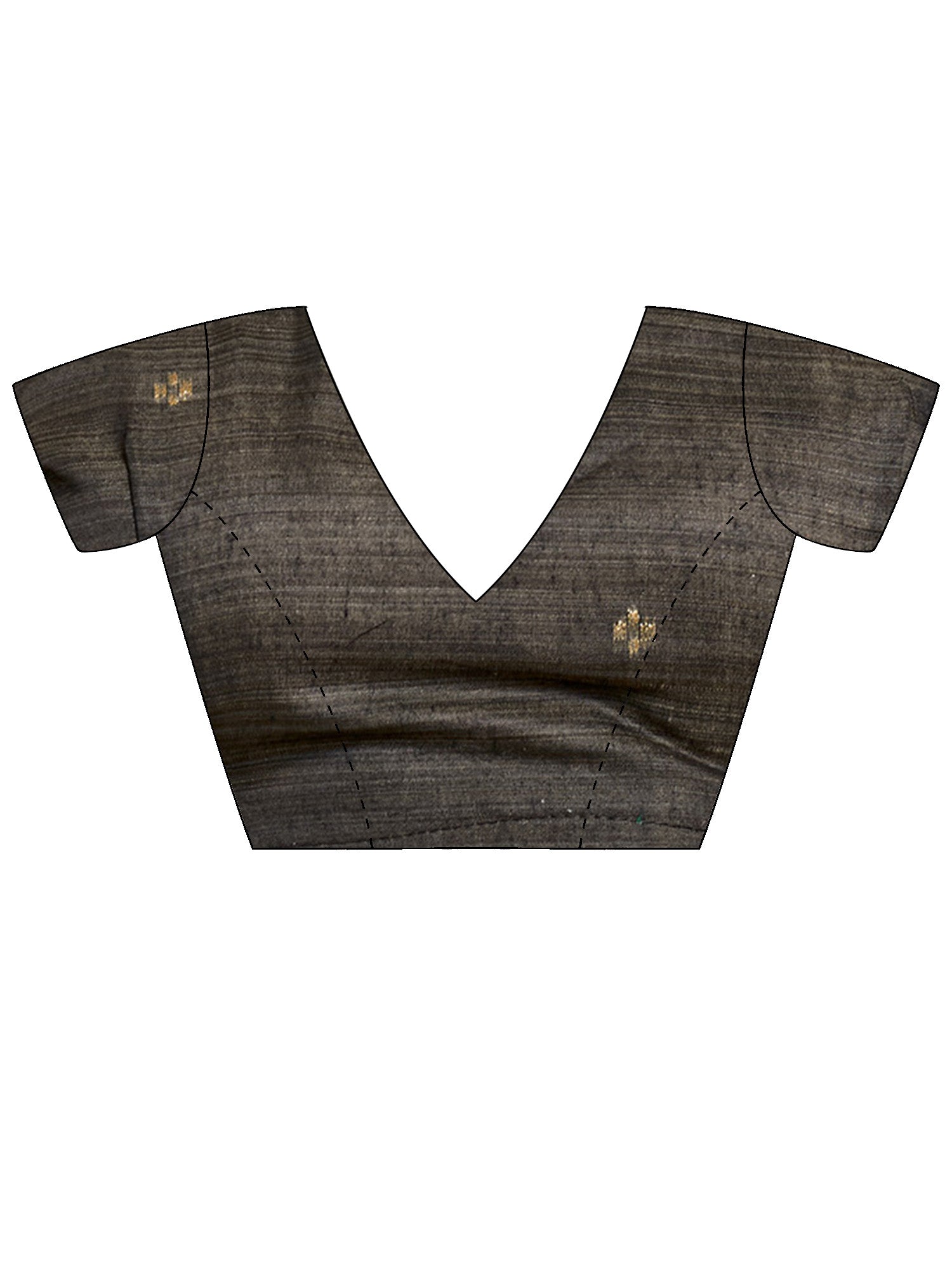 Unstitched black viscose blouse piece with solid design