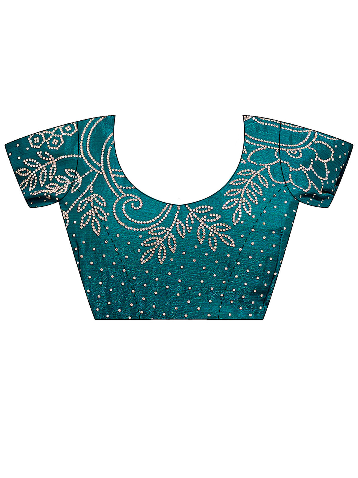 Unstitched light blue chiffon blouse piece with embellished design