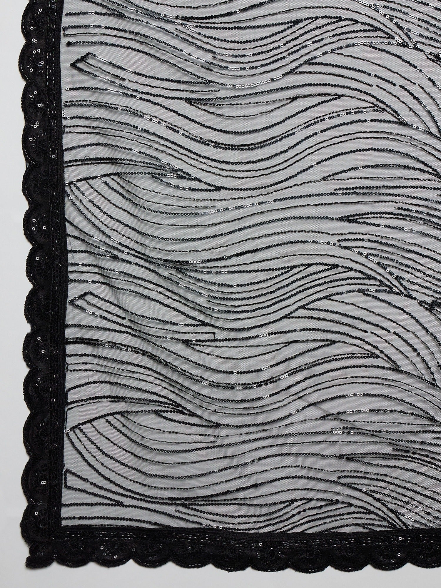 Black Net saree – detail view 4