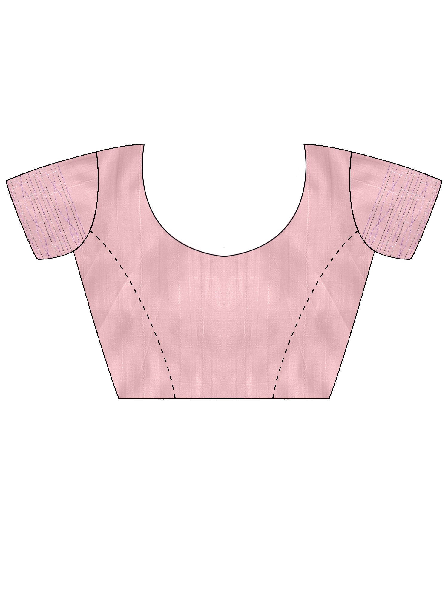 Unstitched pink silk blend blouse piece with ethnic motif design