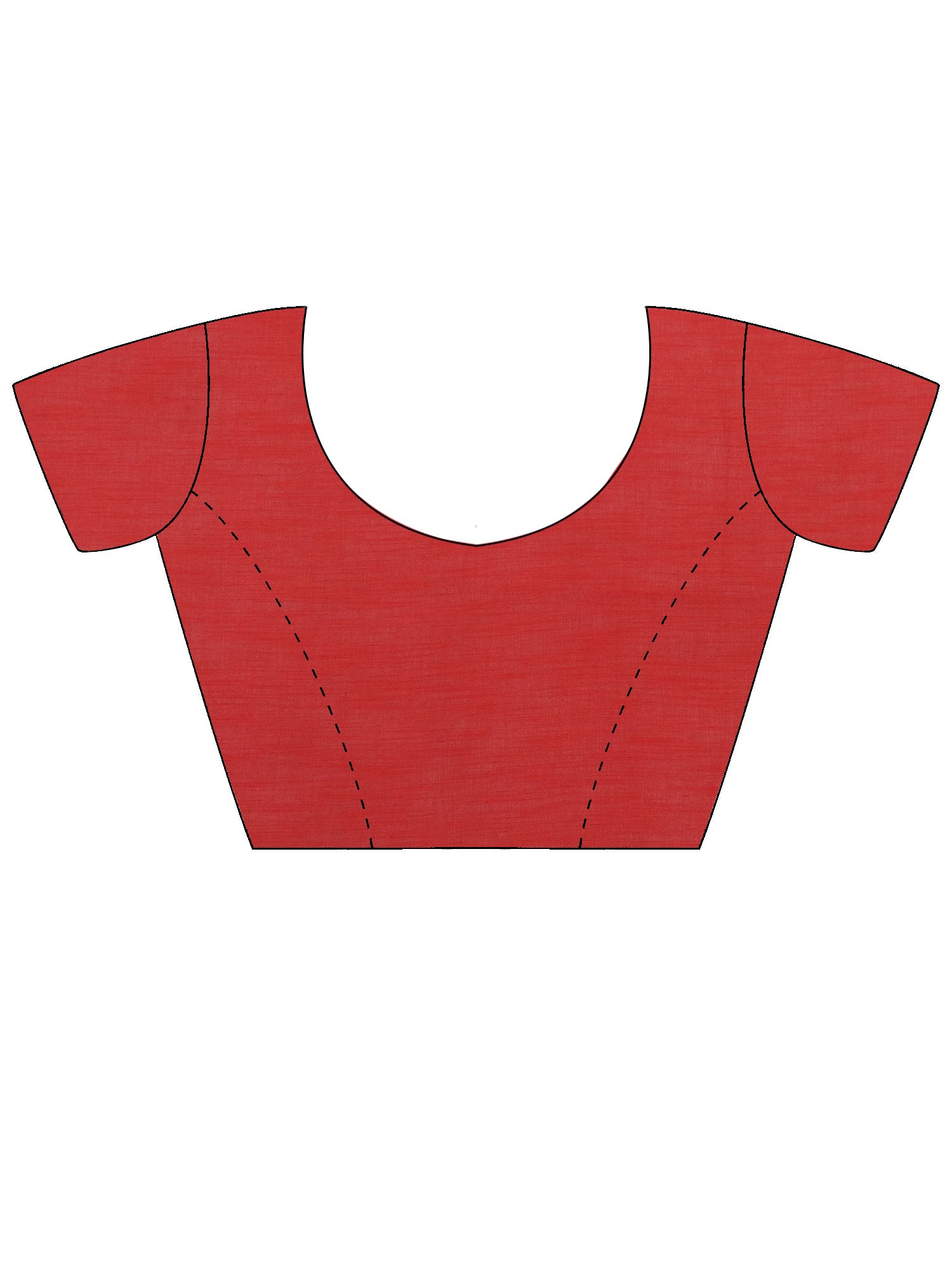 Unstitched rust cotton linen blouse piece with solid design