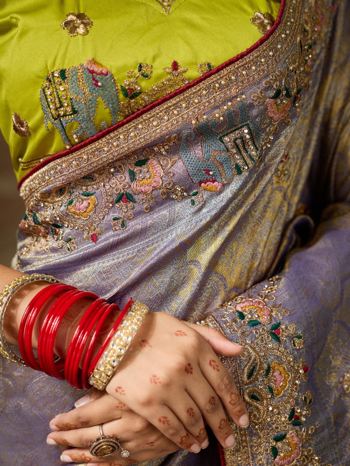 Lavender Silk Blend saree – detail view 3