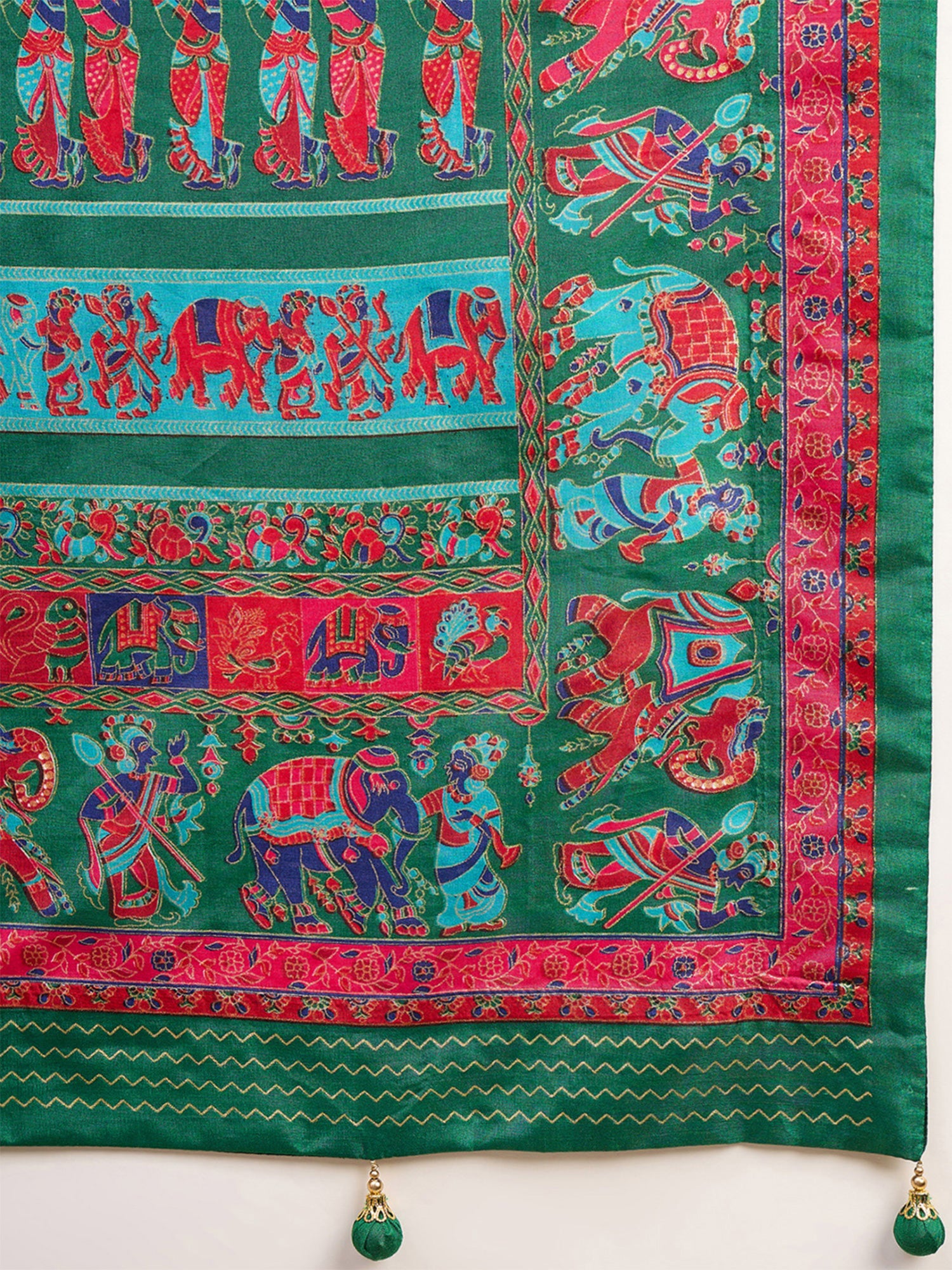 Green Silk Blend saree – detail view 5