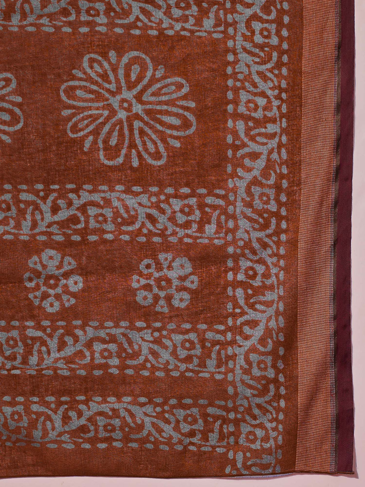 Brown Cotton saree – detail view 5