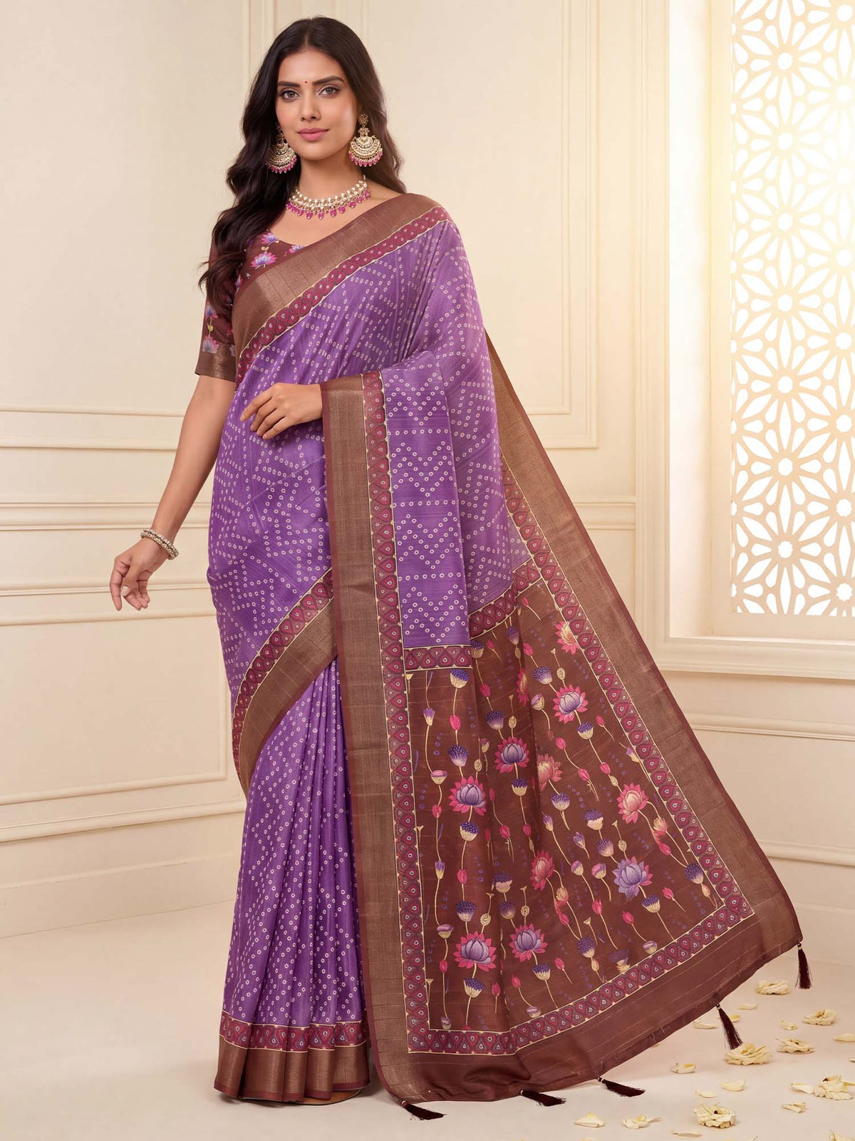 Lavender Silk Blend saree – detail view 2