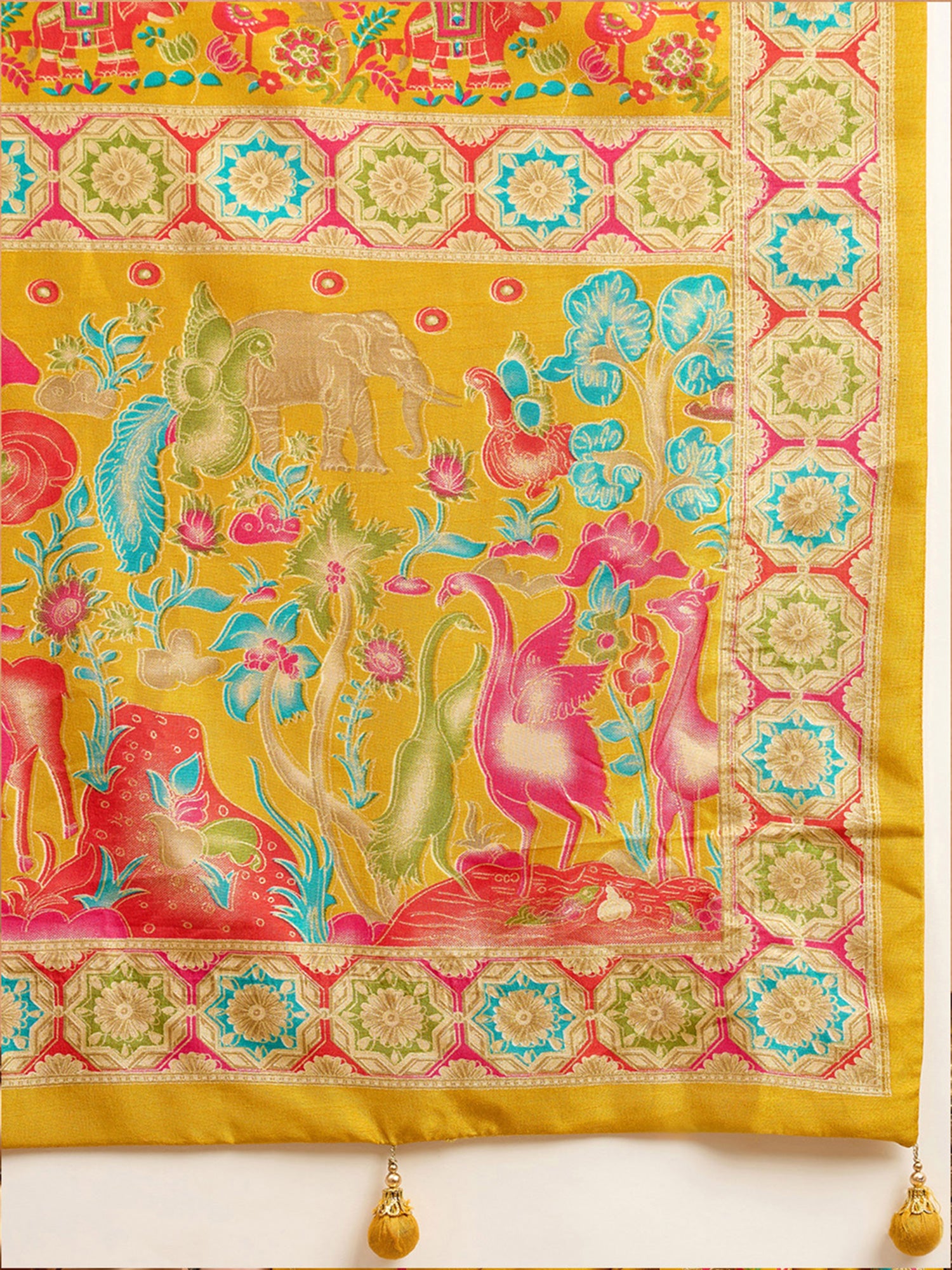 Mustard Silk Blend saree – detail view 5