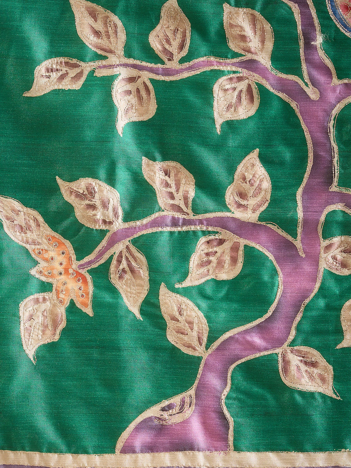 Teal Green art silk saree view 7