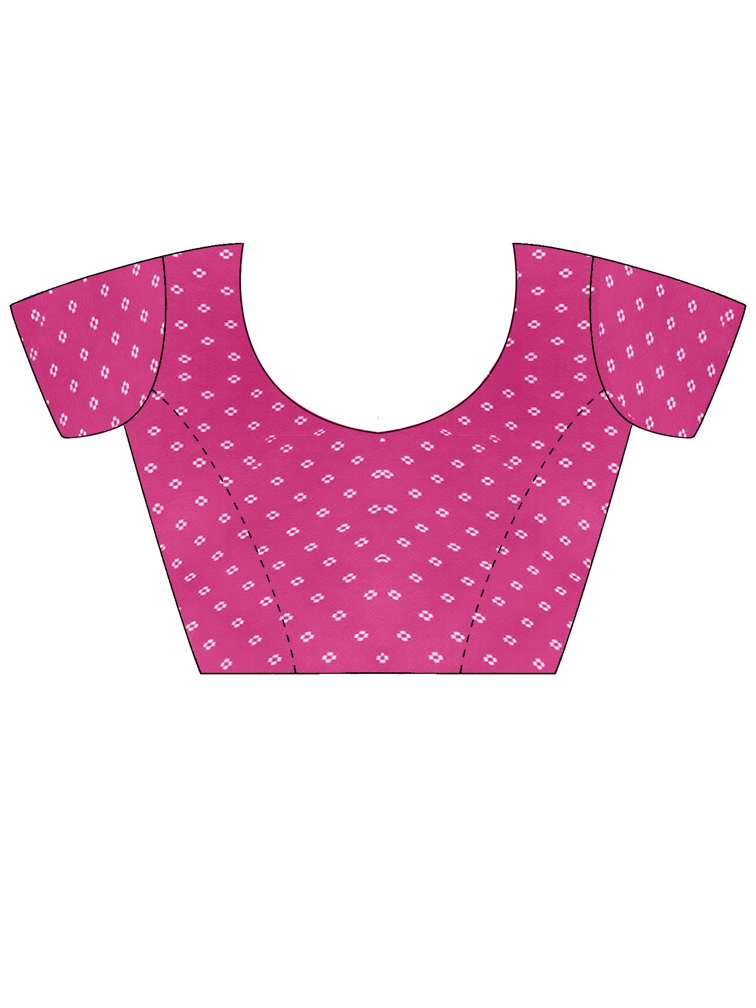 Unstitched pink cotton linen blouse piece with bandhani design