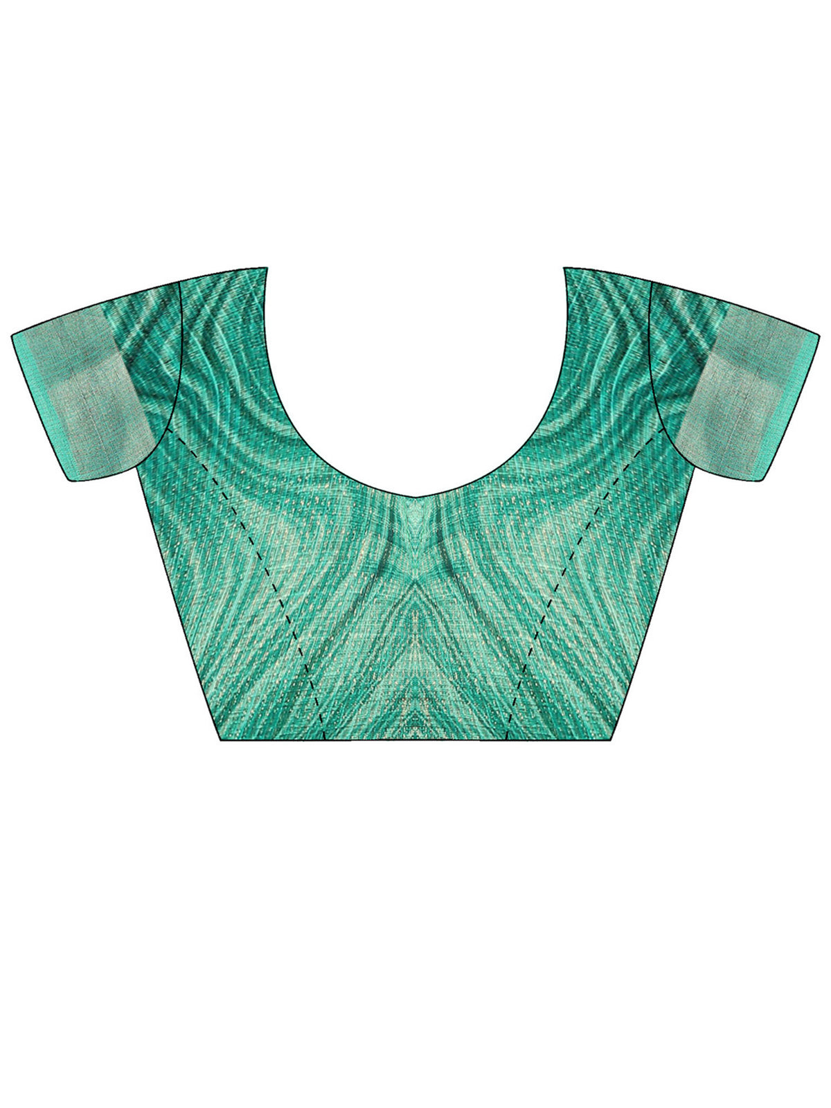 Unstitched mint green cotton silk blouse piece with abstract design