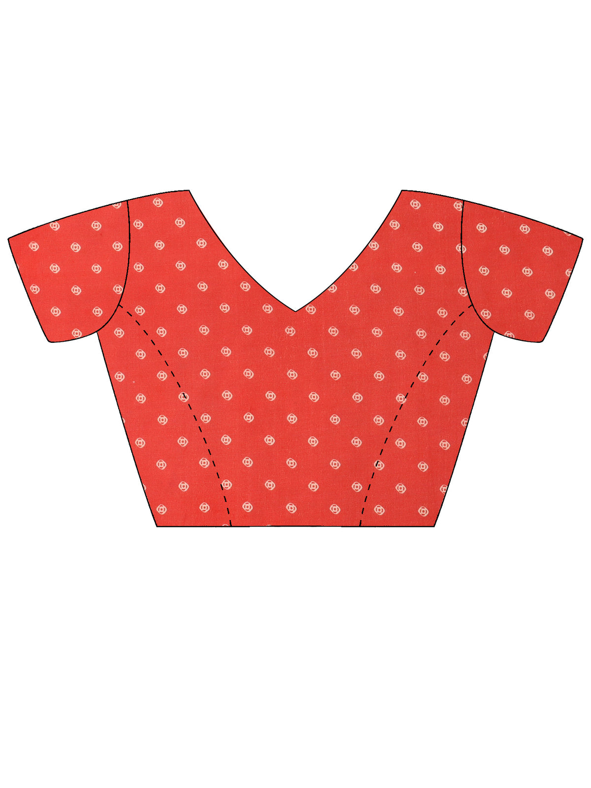 Unstitched red georgette blouse piece with bandhani design