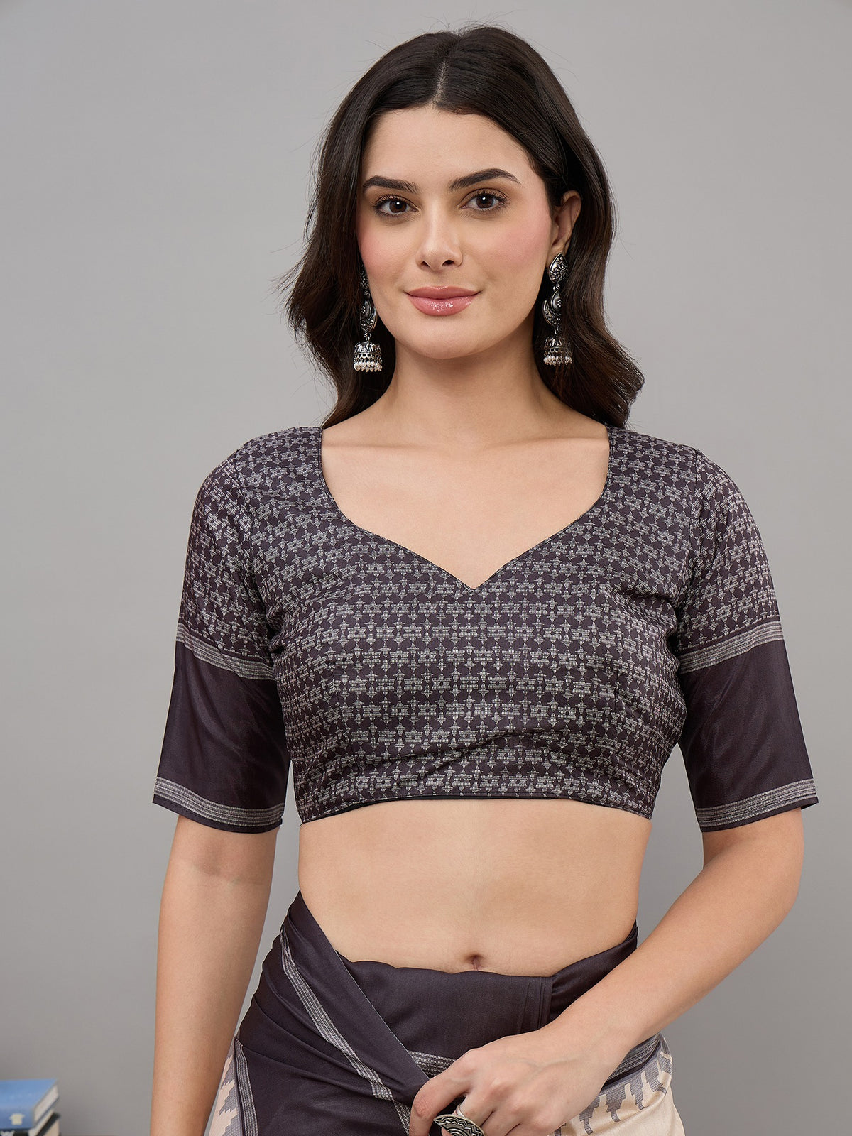 Off White soft silk saree view 1