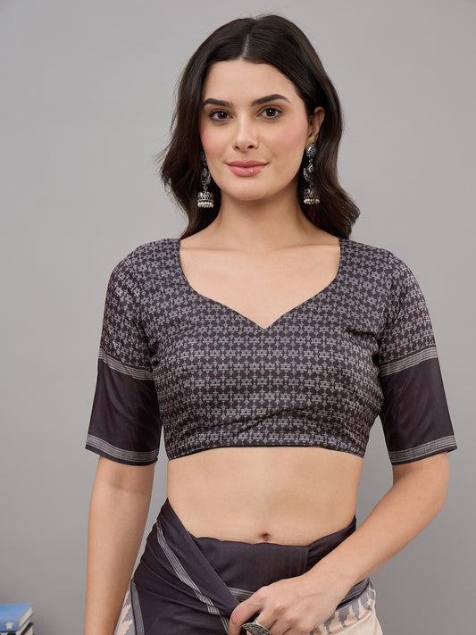 Off White soft silk saree view 1