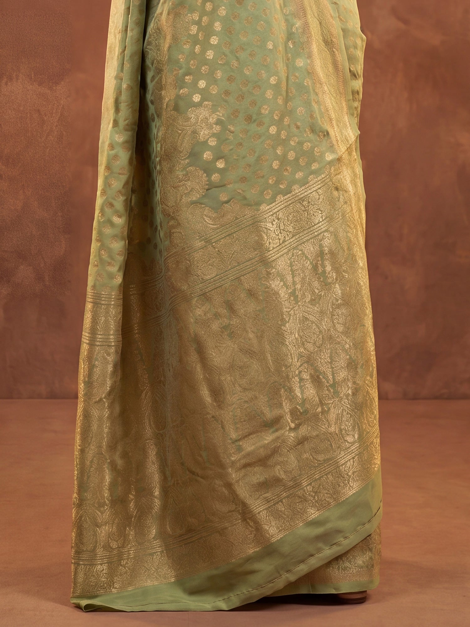 Mint Green Silk Blend saree – detail view 4