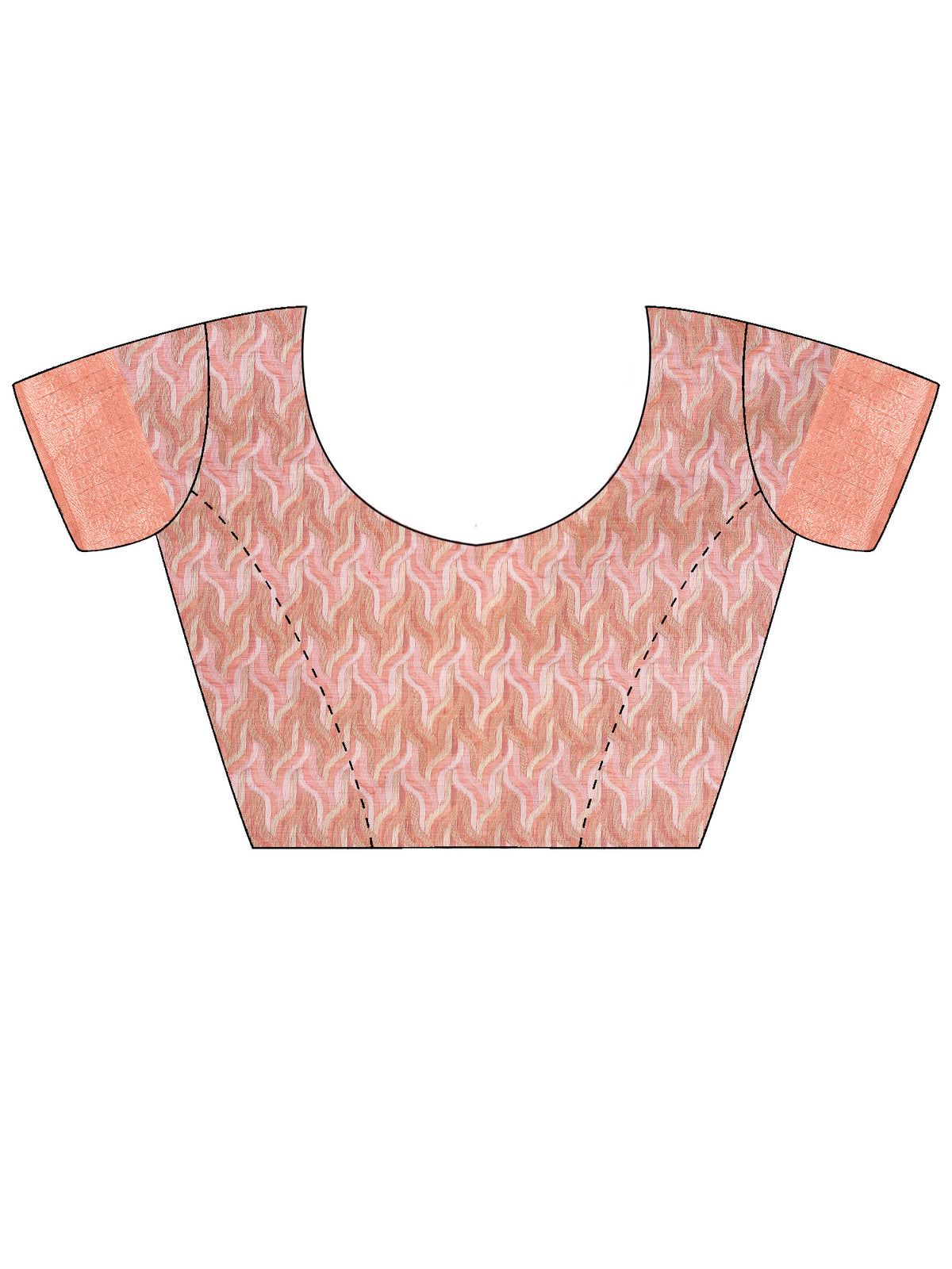 Unstitched pink cotton linen blouse piece with woven design design
