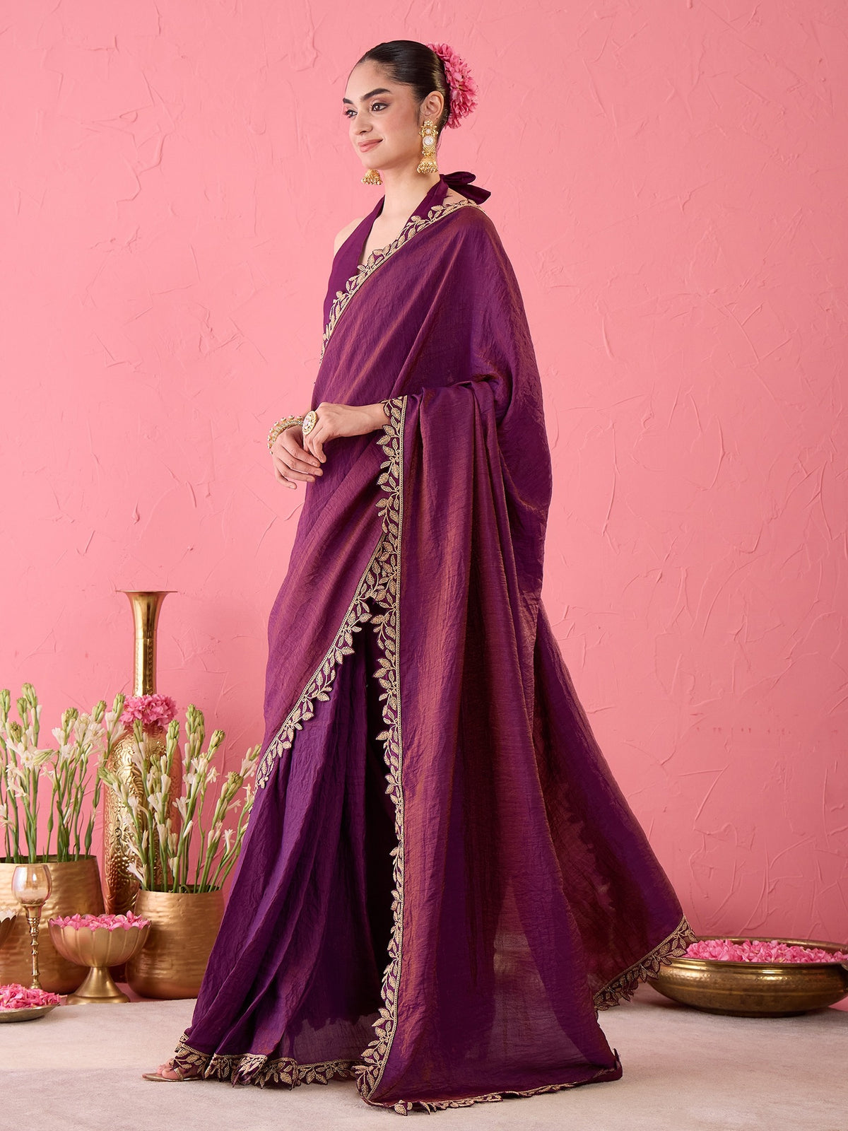 Purple Silk saree – detail view 2
