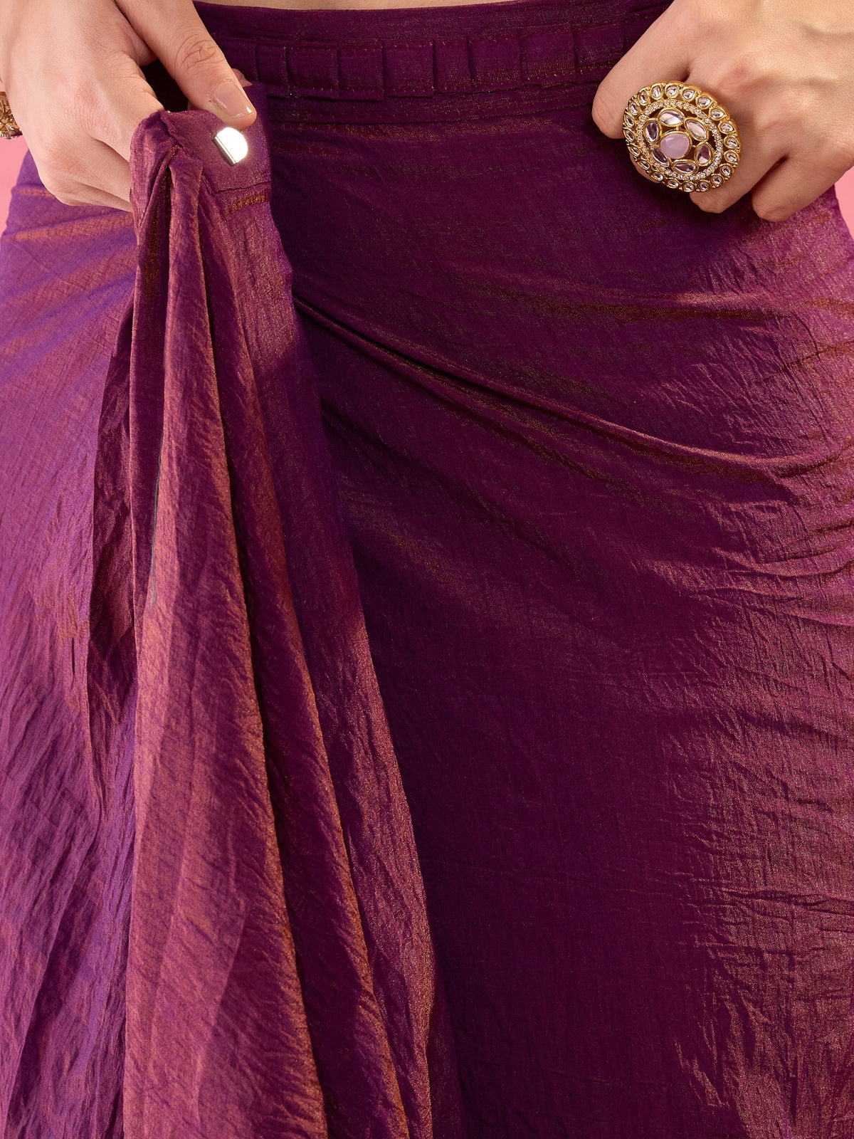 Purple Silk saree – detail view 5
