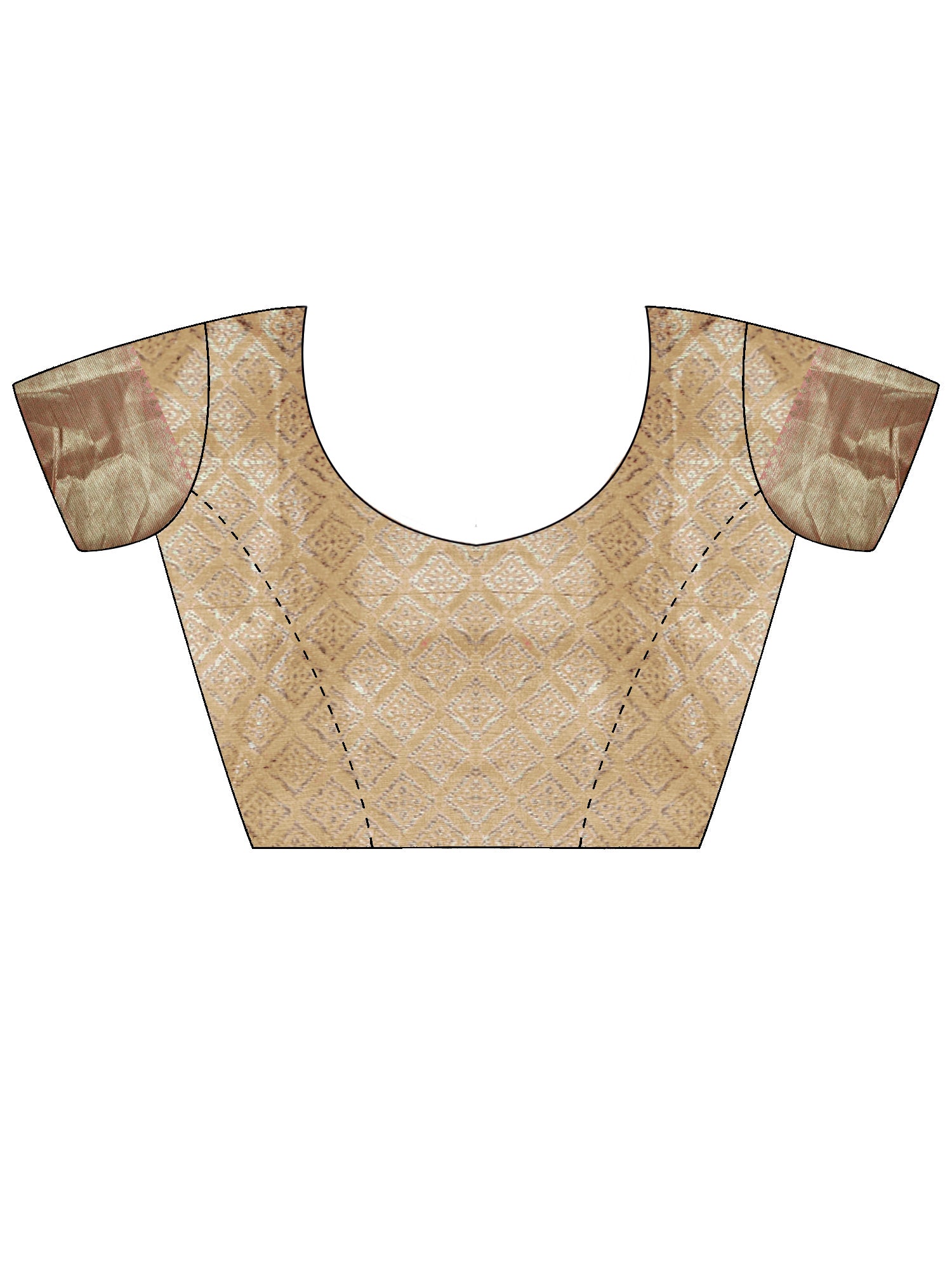 Unstitched off white silk blend blouse piece with woven design design