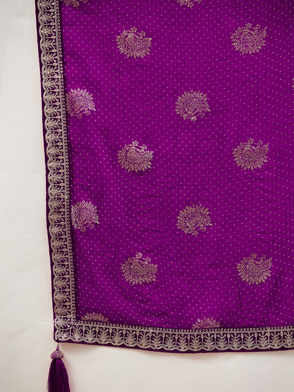 Purple chiffon saree view 3