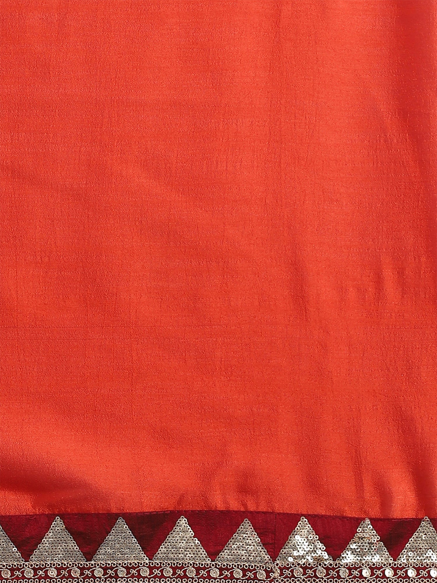 Rust Vichitra Silk saree – detail view 5