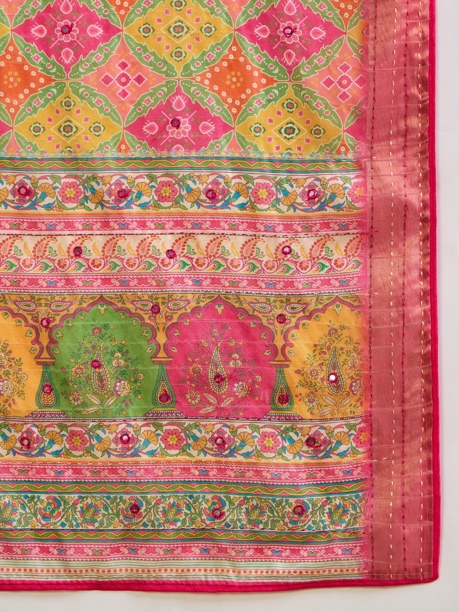 Pink Tussar Silk saree – detail view 6