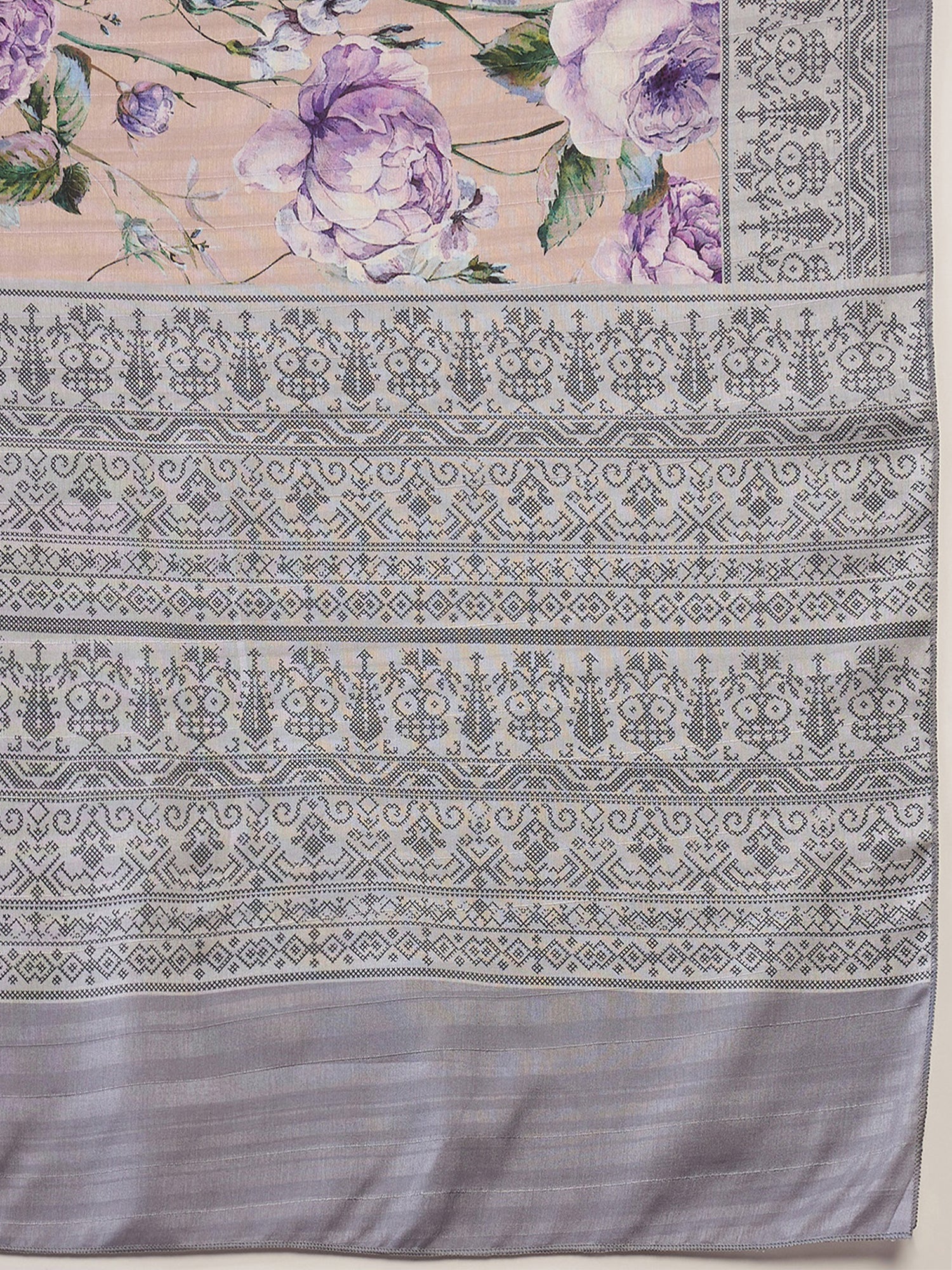 Beige Silk Blend saree – detail view 5