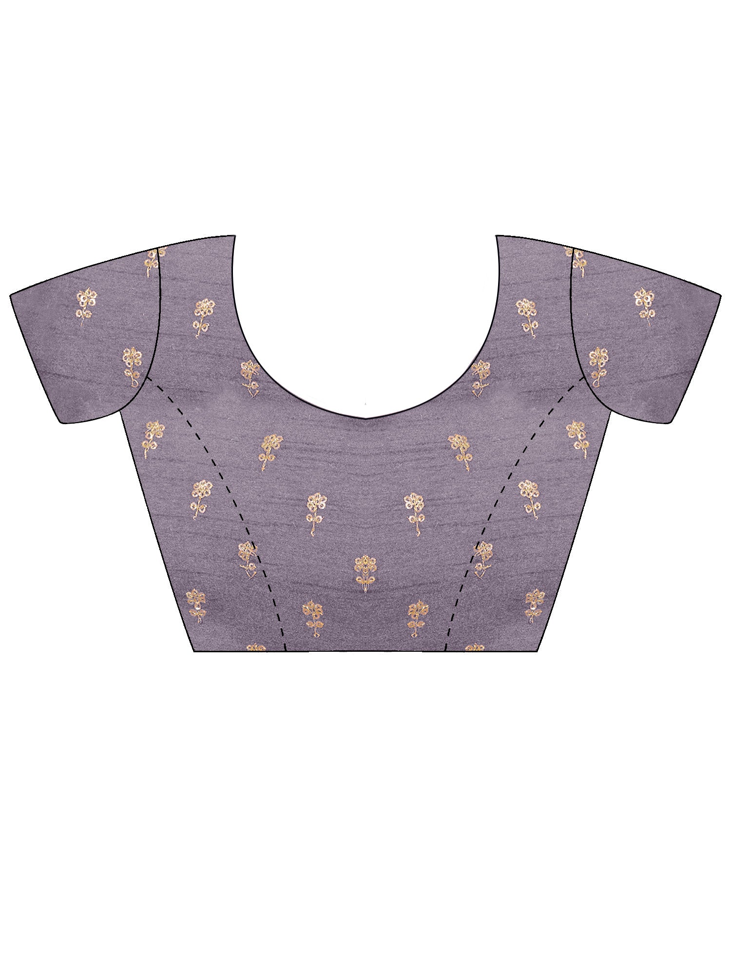 Unstitched metallic silk blouse piece with embellished design