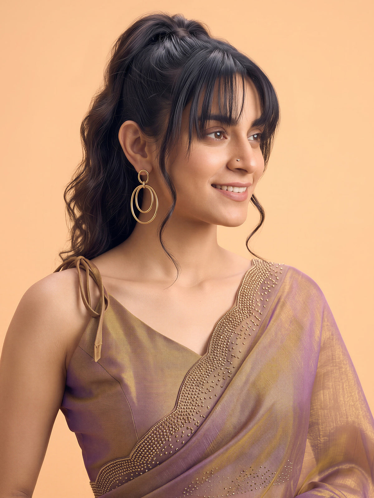 Metallic Satin Silk saree – detail view 4