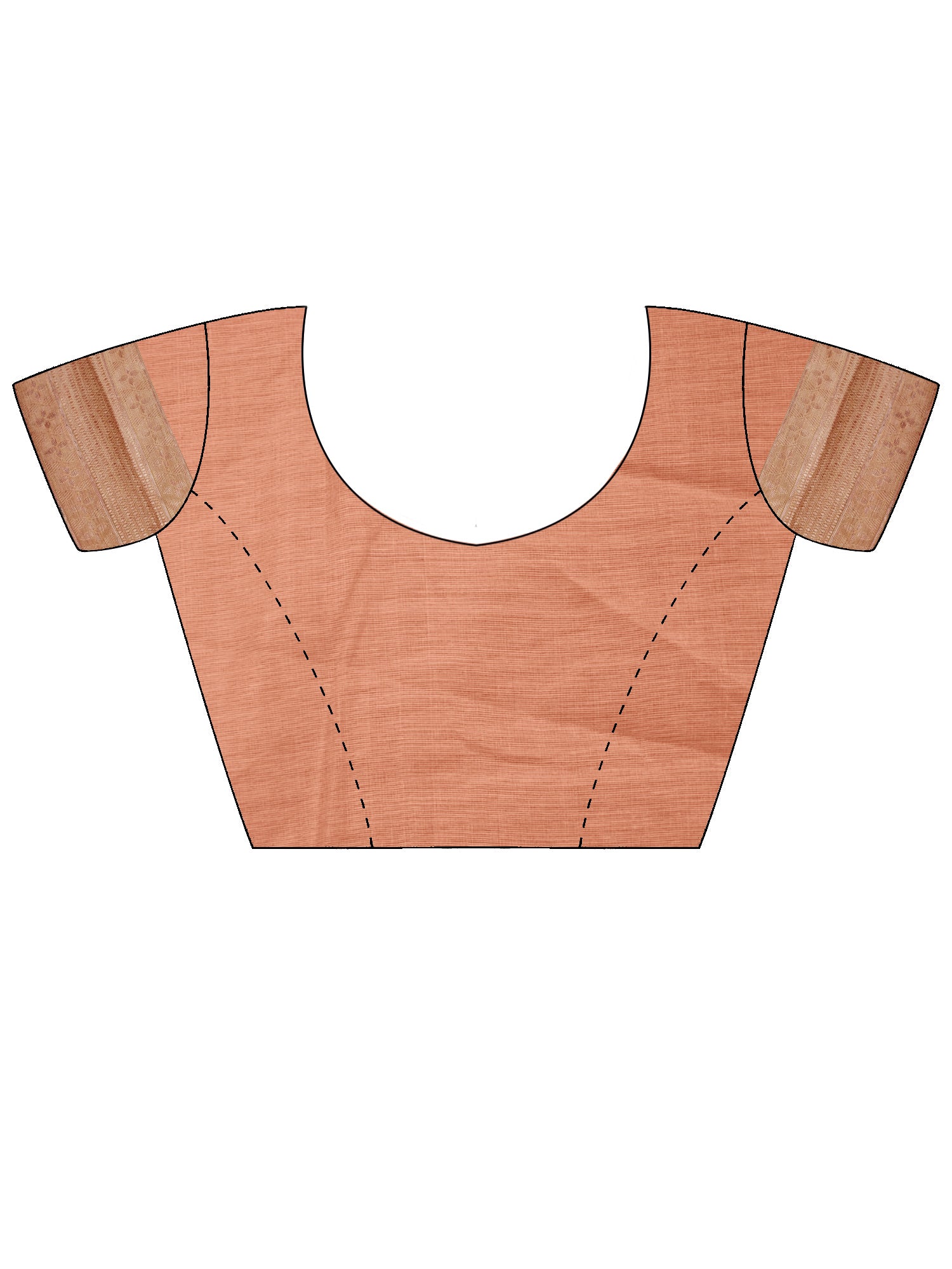 Unstitched orange silk blend blouse piece with woven design design