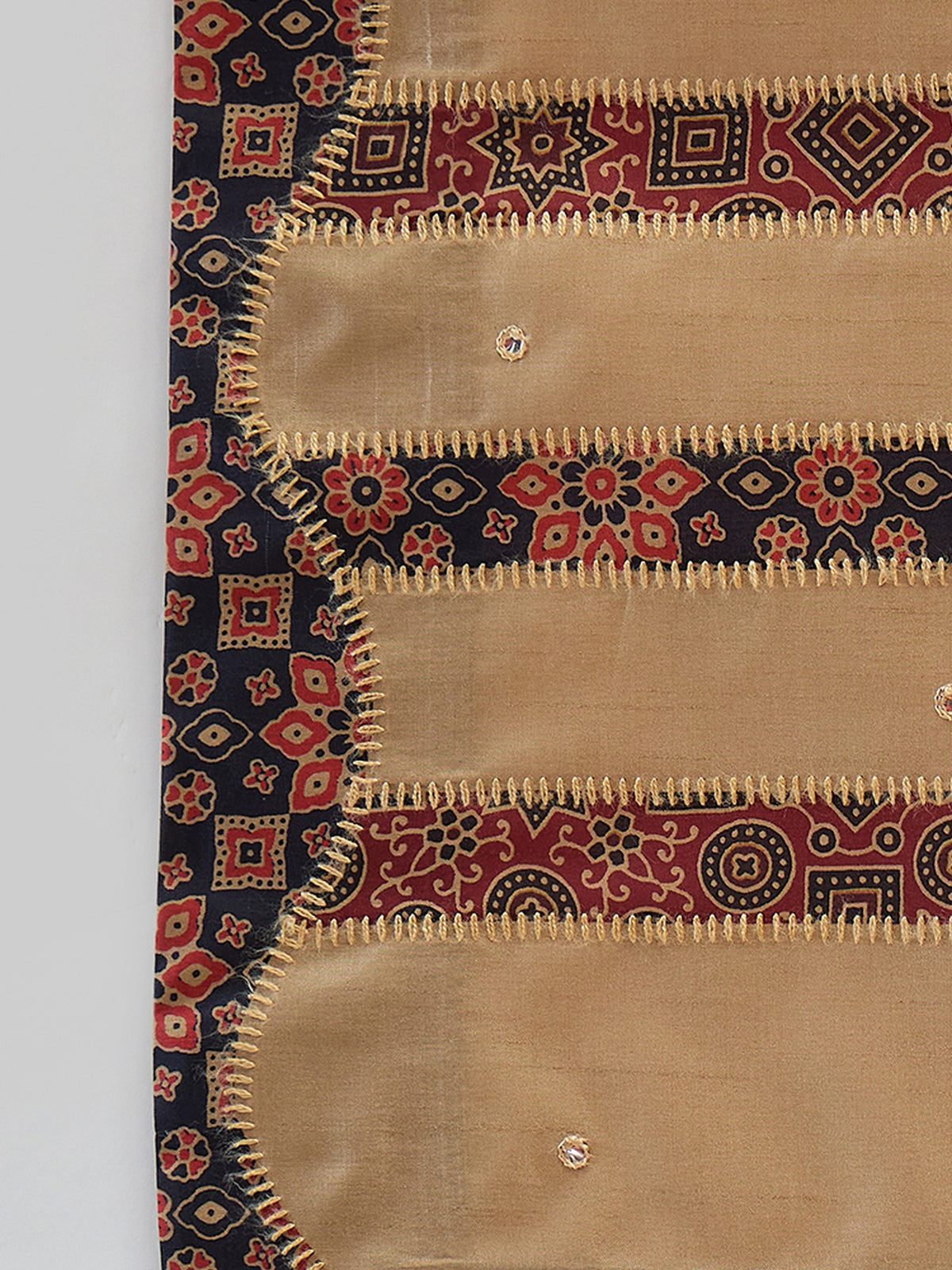 Light Brown silk blend saree view 1