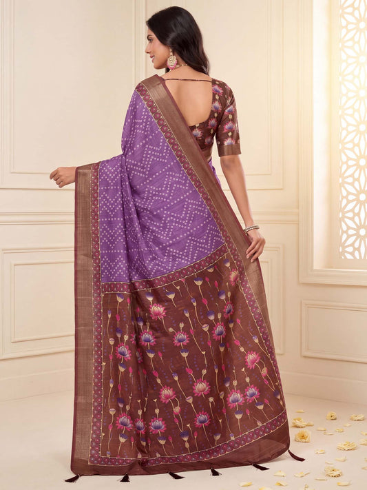 Lavender Silk Blend saree – detail view 1