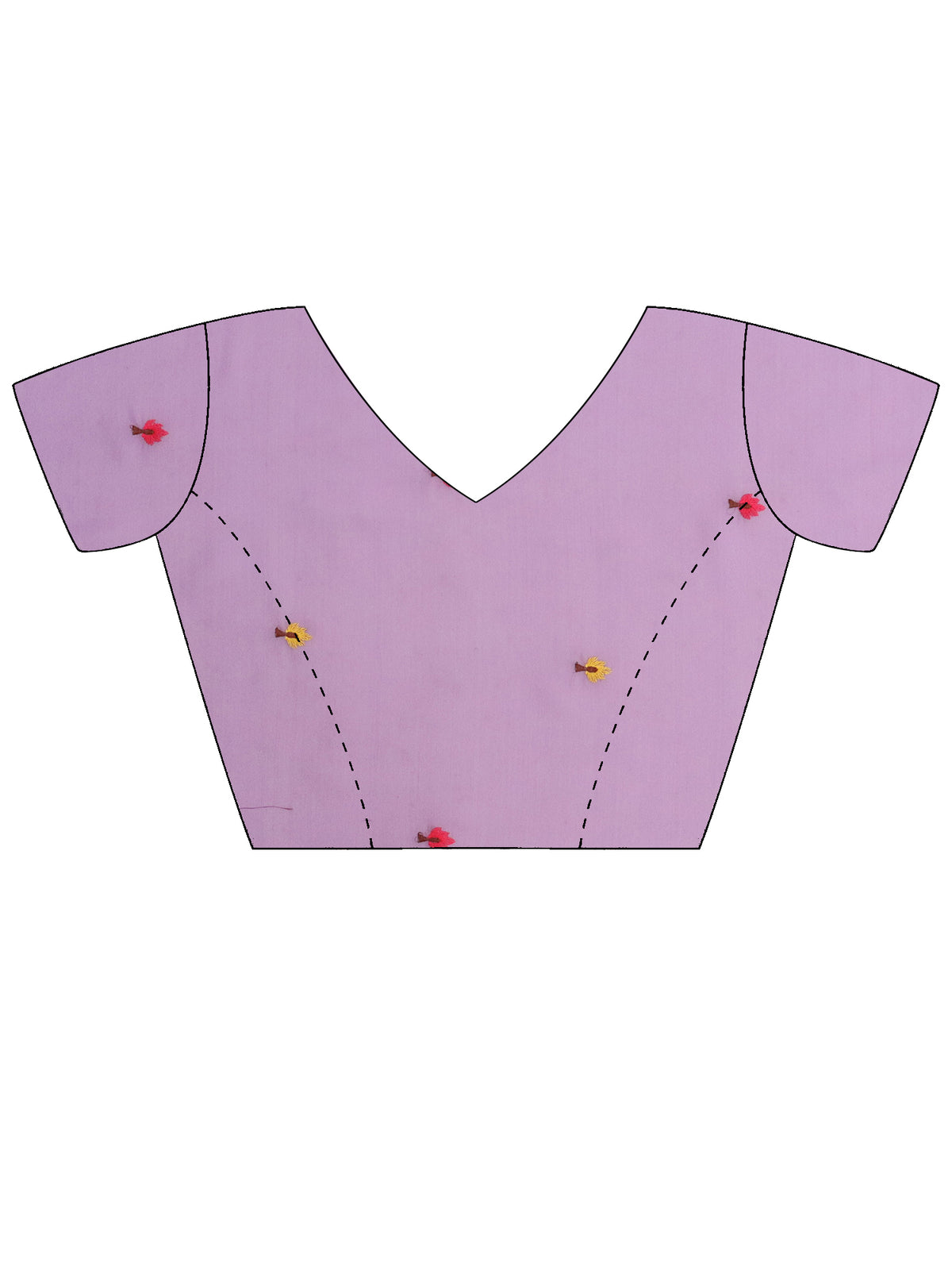 Unstitched lavender georgette blouse piece with embroidered design