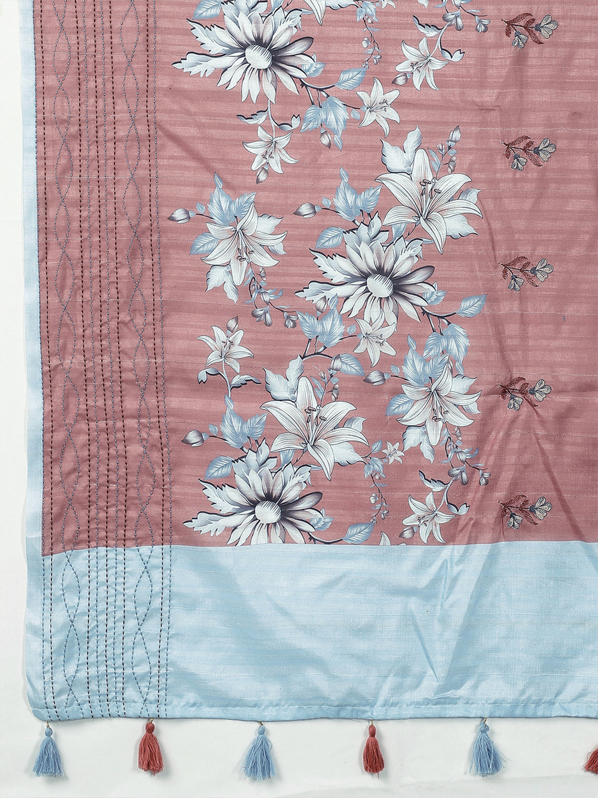 Brown Silk Blend saree – detail view 5