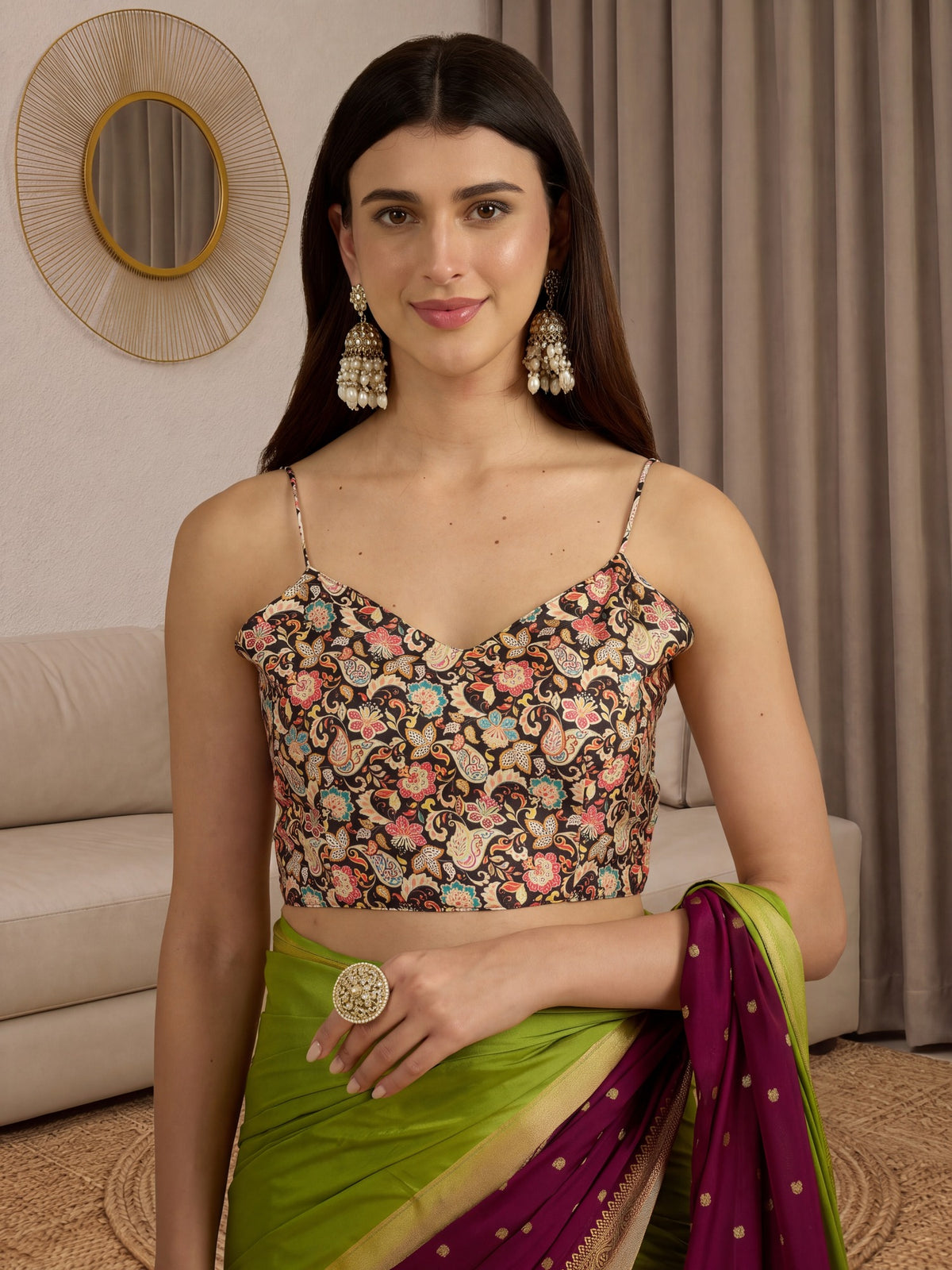 Light Green Mysore Silk saree – detail view 1