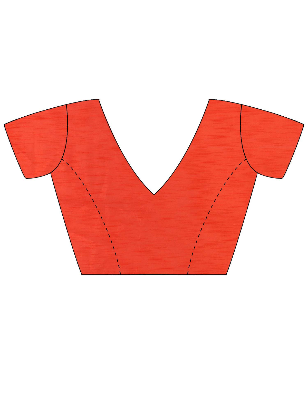 Unstitched orange silk blend blouse piece with solid design