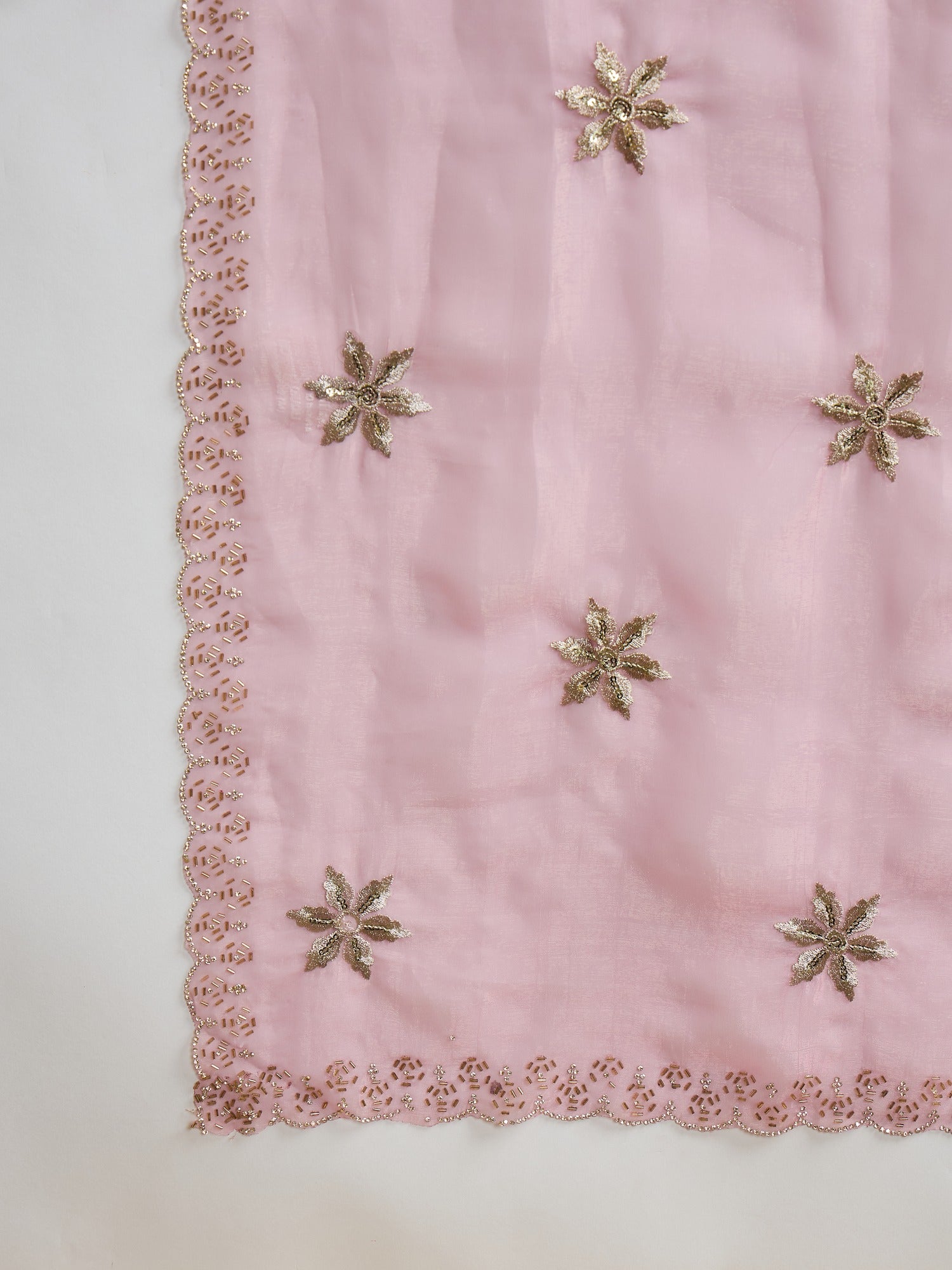 Pink Pure Georgette saree – detail view 4