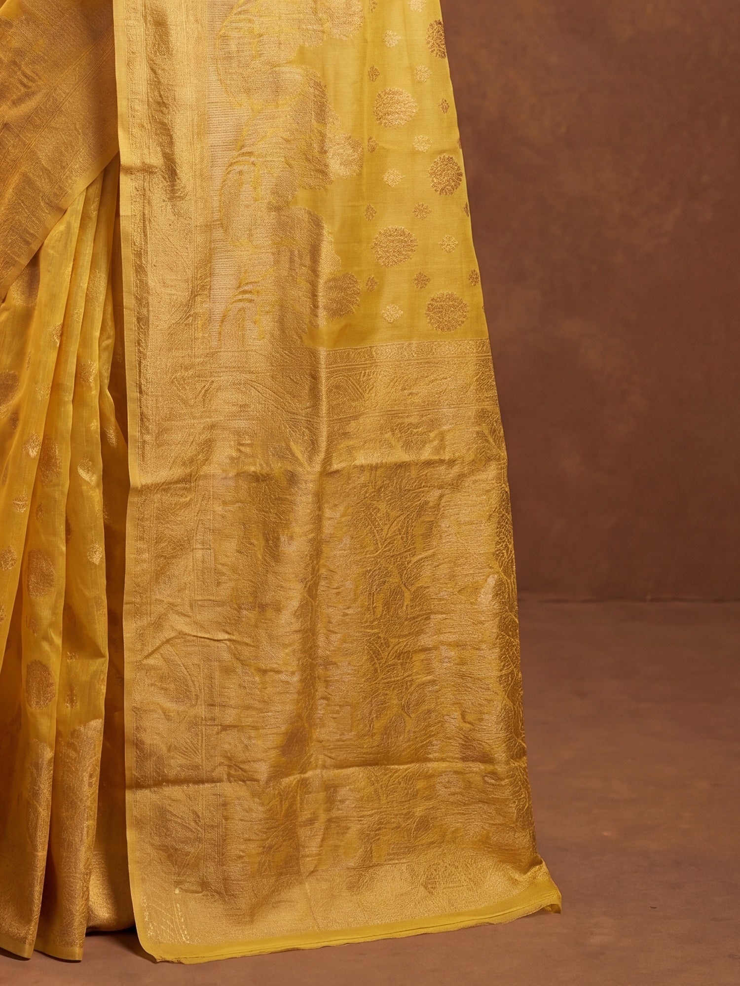 Yellow Silk Blend saree – detail view 5
