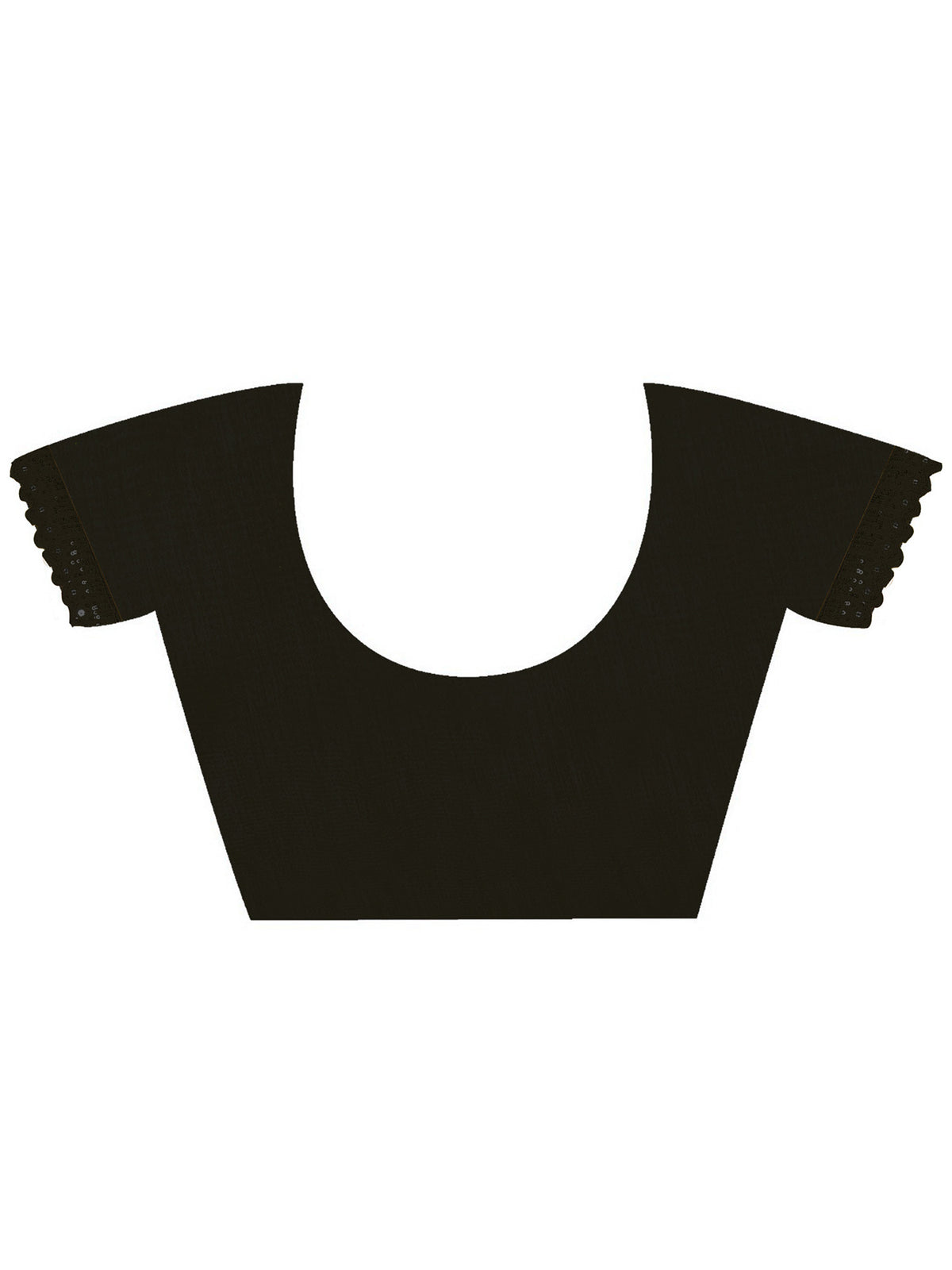 Unstitched black banglori silk blouse piece with solid design