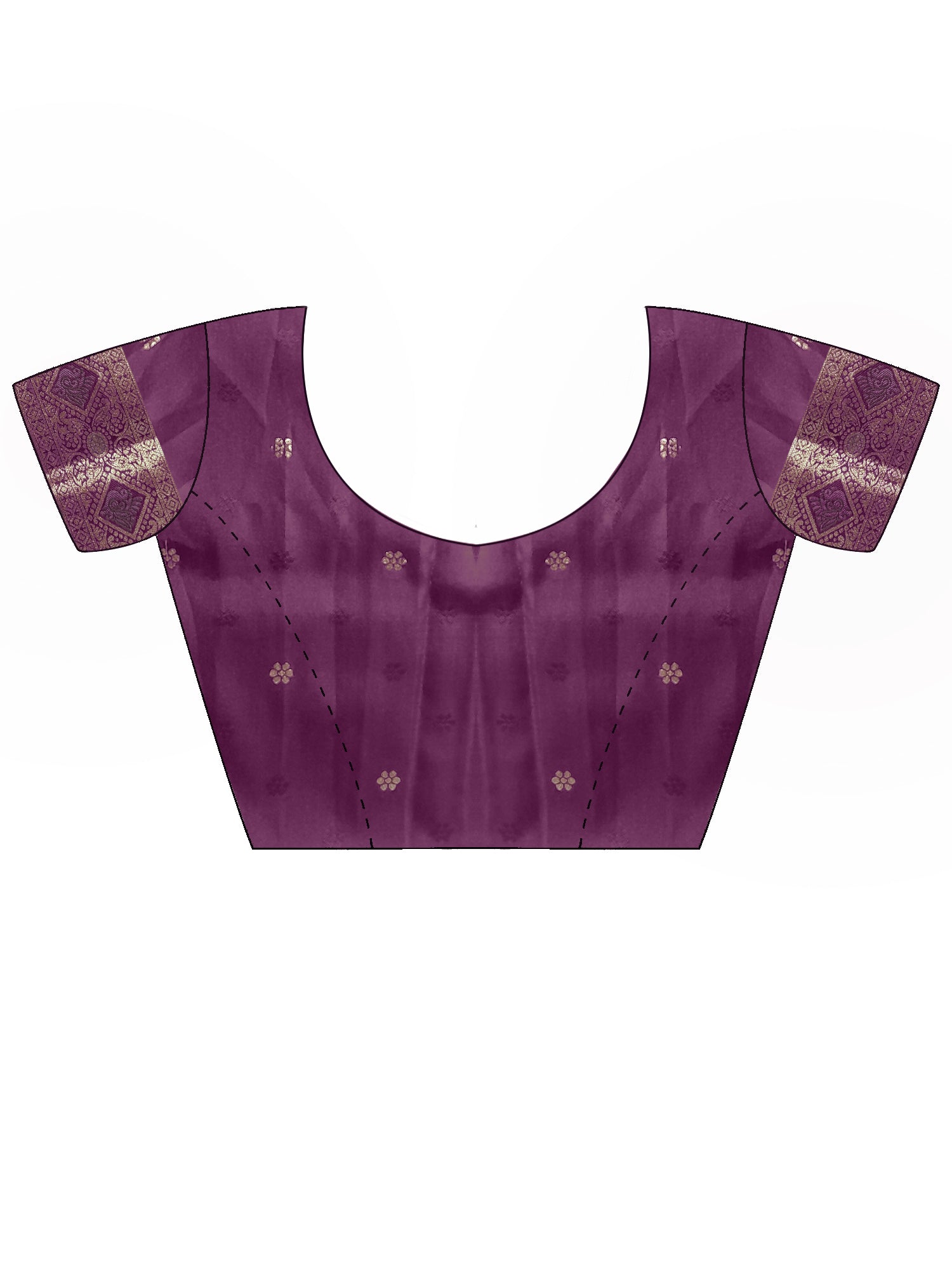 Unstitched wine jacquard blouse piece with zari butta design