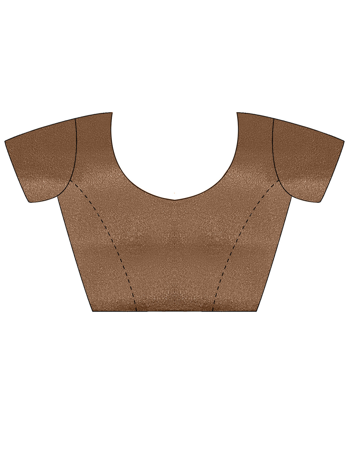Unstitched coffee brown silk blouse piece with solid design