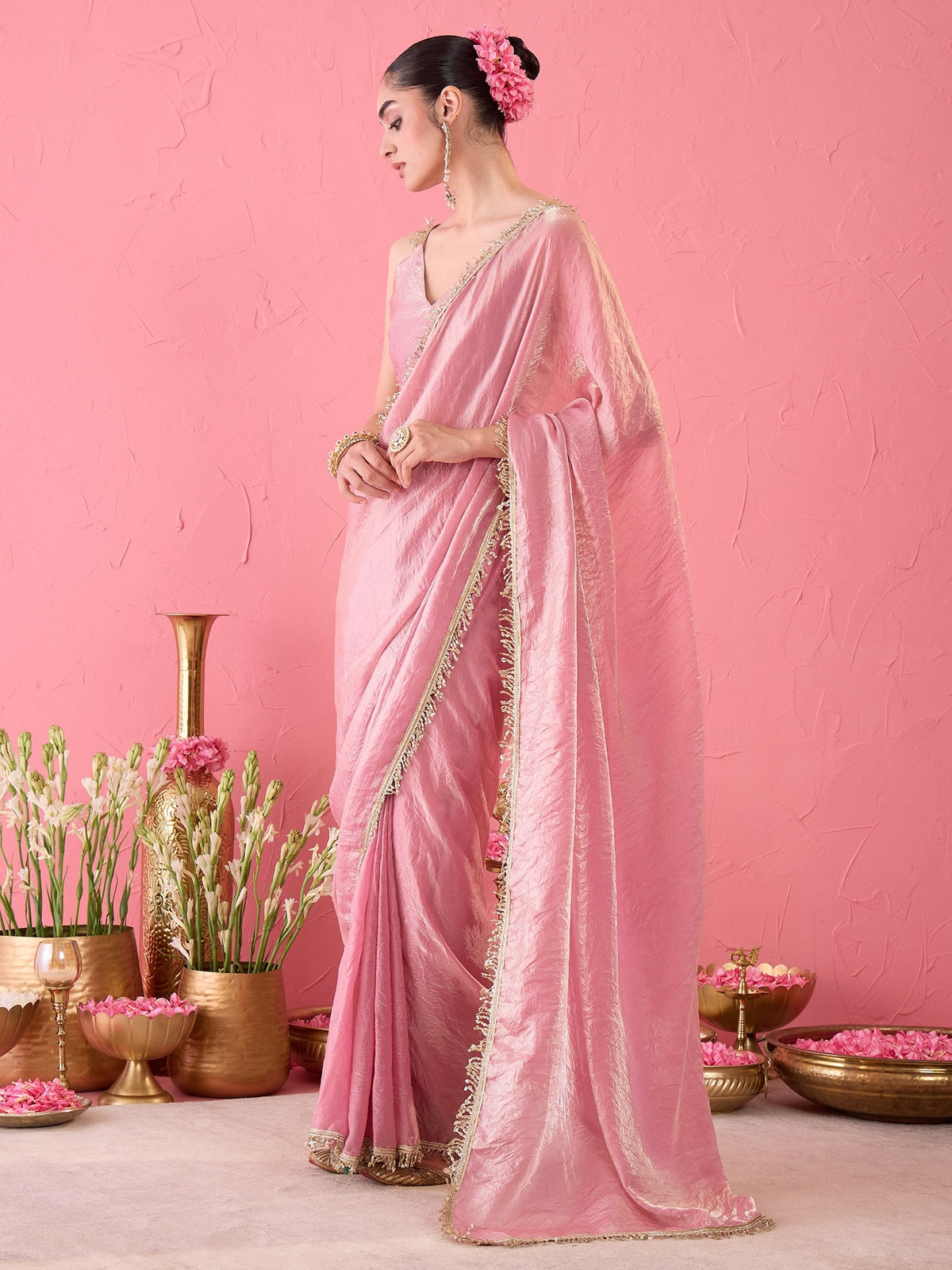 Mauve Paper Silk saree – detail view 1