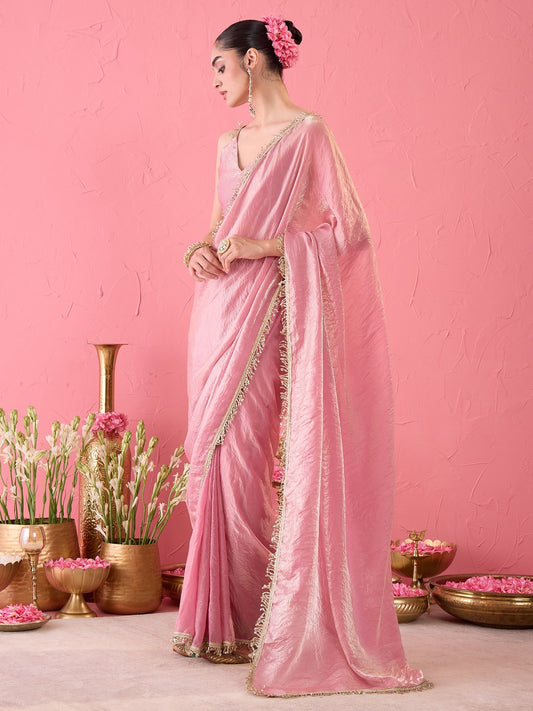 Mauve Paper Silk saree – detail view 1