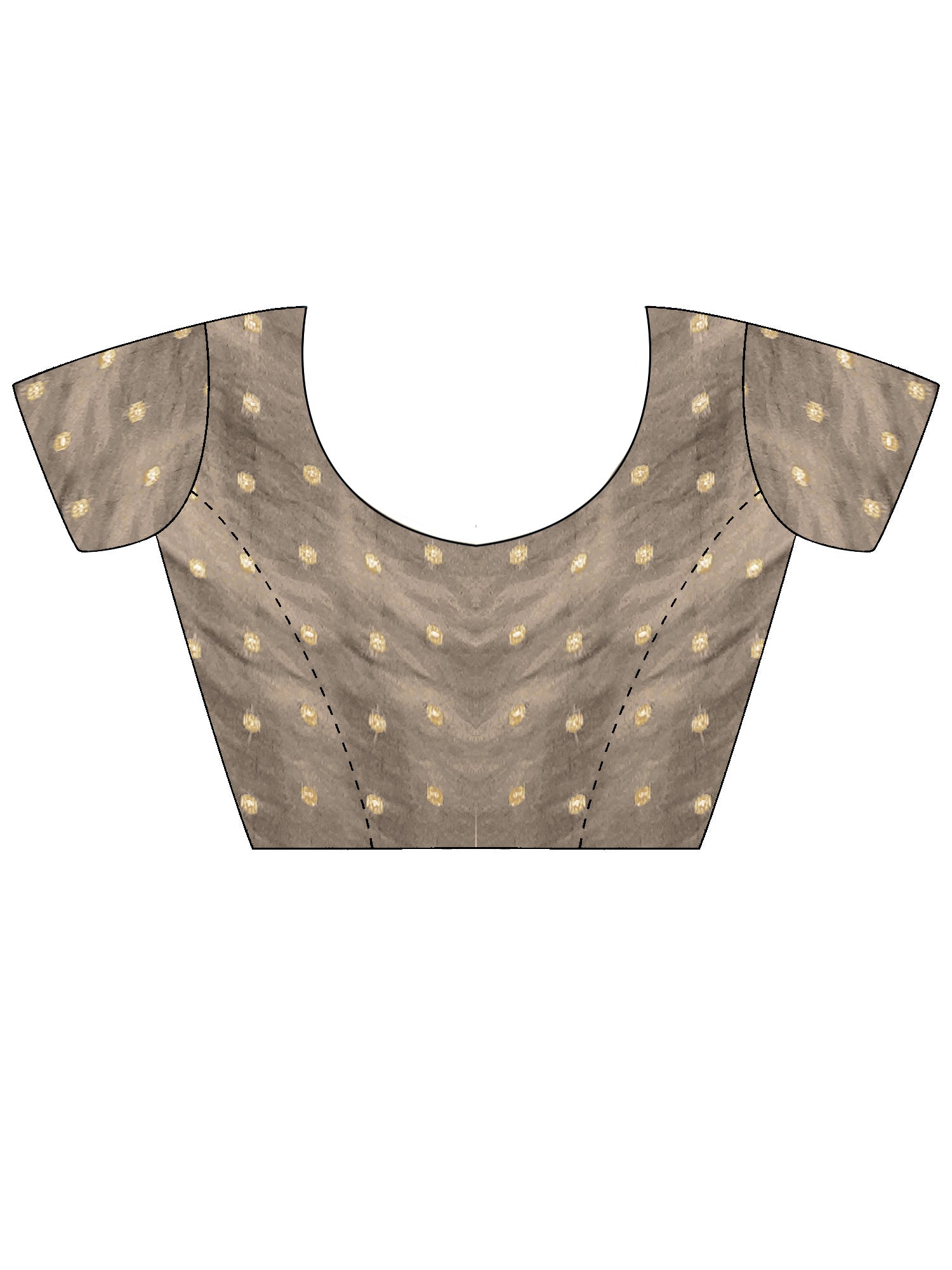 Unstitched silver silk blend blouse piece with zari butta design