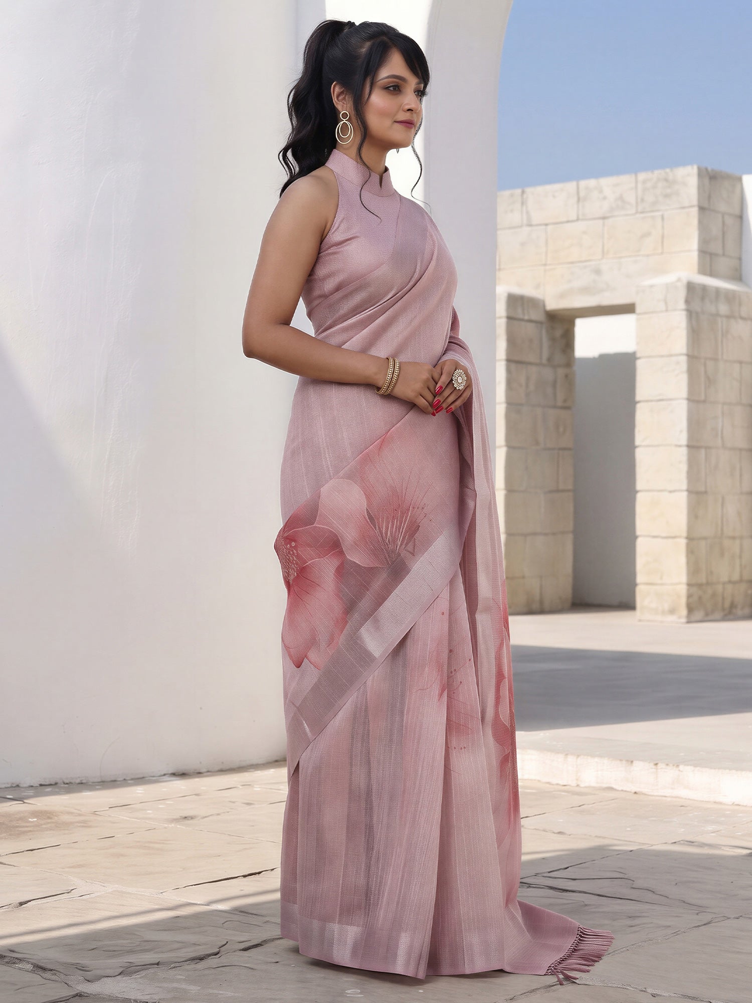 Mauve Cotton Silk saree – detail view 3