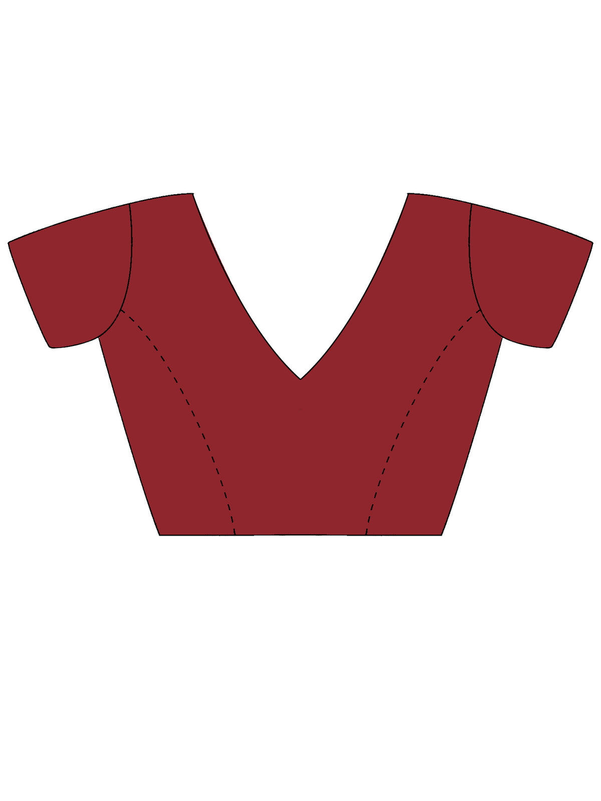 Unstitched maroon satin blouse piece with embellished design