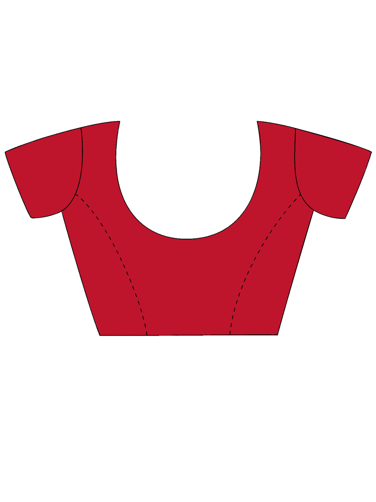 Unstitched red cotton blouse piece with solid design