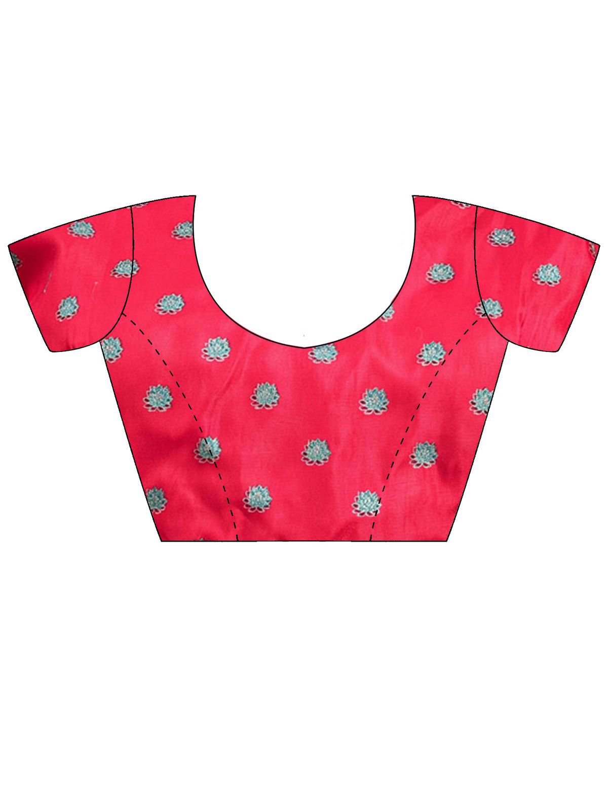 Unstitched pink silk blend blouse piece with ethnic motif design